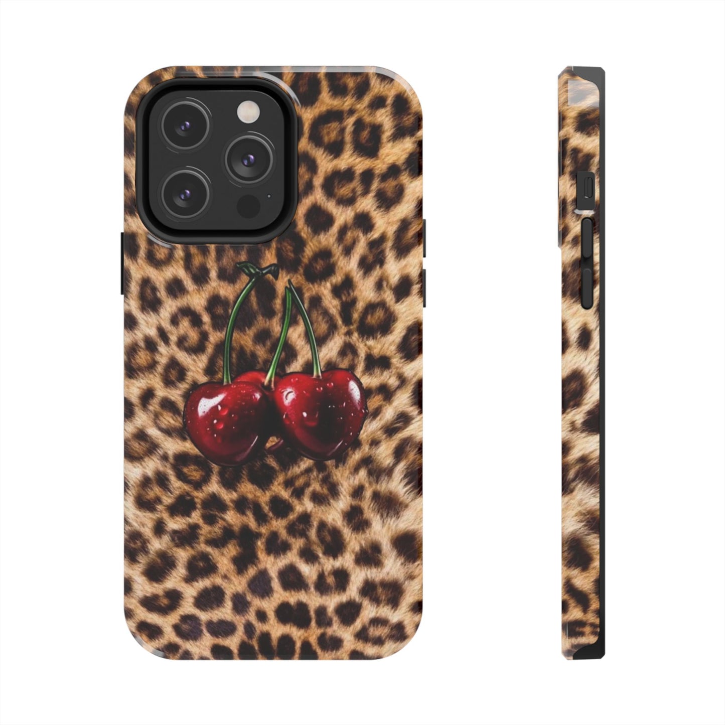 Wild Cherry Leopard Tough Phone Case - Stylish and Durable Protection