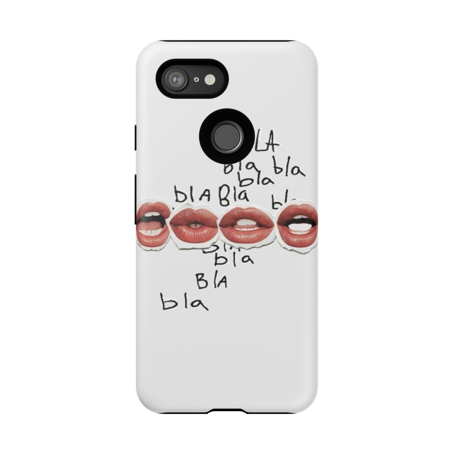 Playful Phone Case with Lips Design - Tough Cases