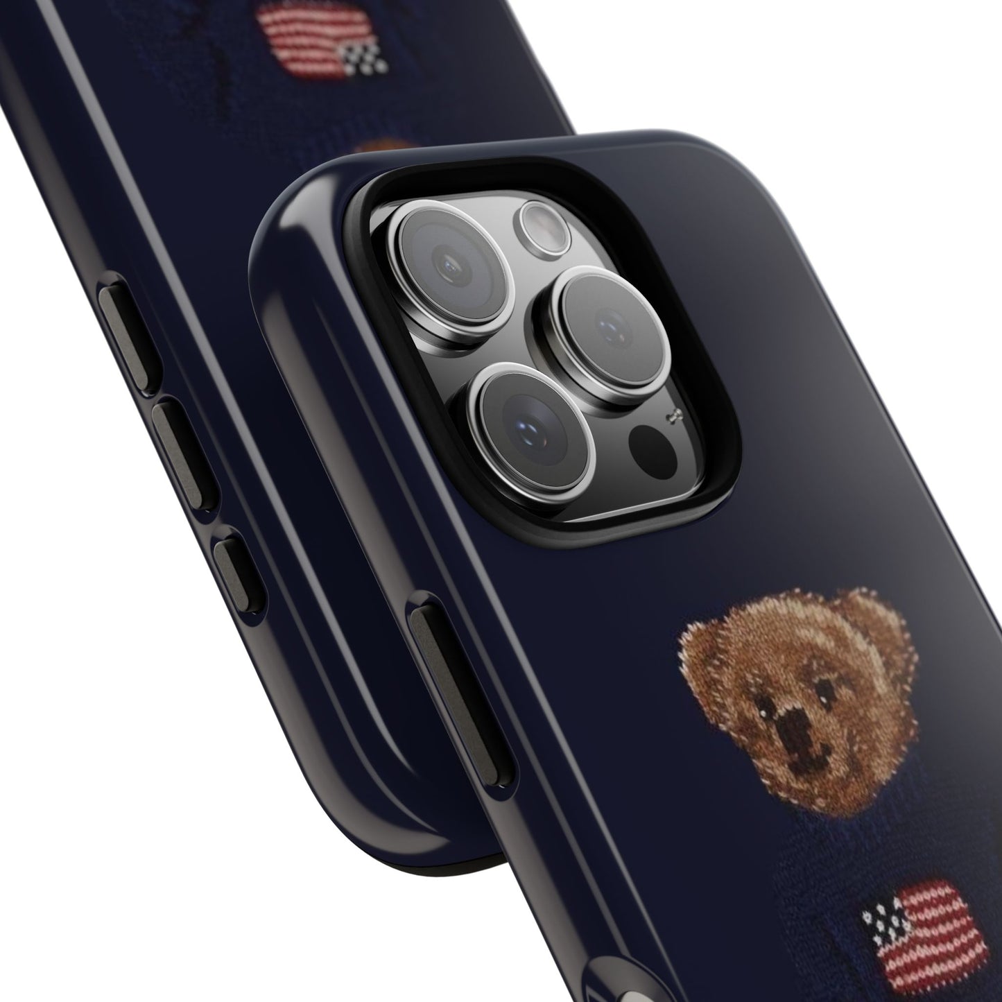 Patriotic Polo Bear Phone Case — Navy Protective Tough Case