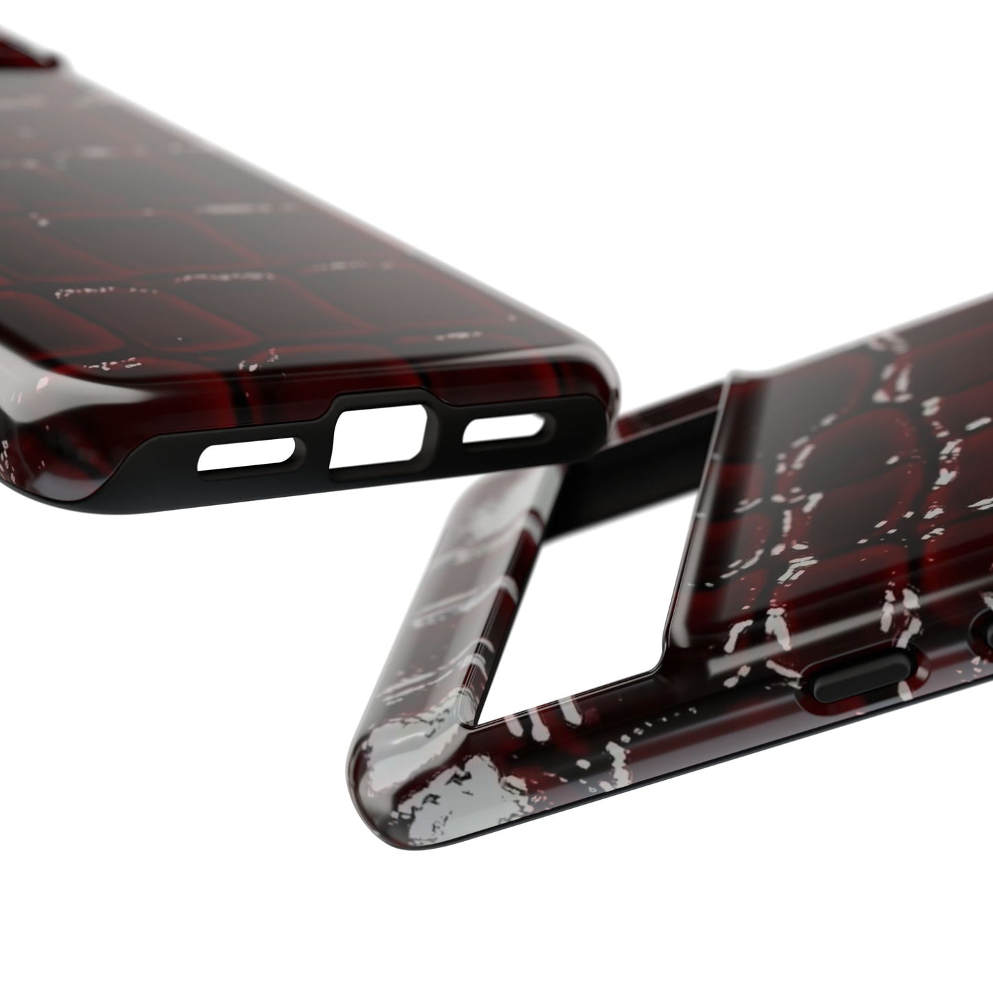 Croc Embossed Burgundy Tough Phone Case