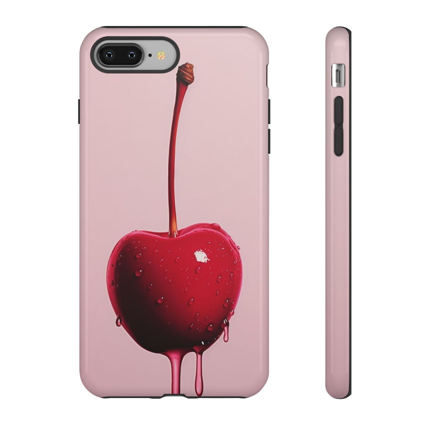 Cherry Drip Phone Case, Tough Phone Cover, Cute Cherry Accessory, Trendy Mobile Case, Kawaii Phone Case, Gift for Her