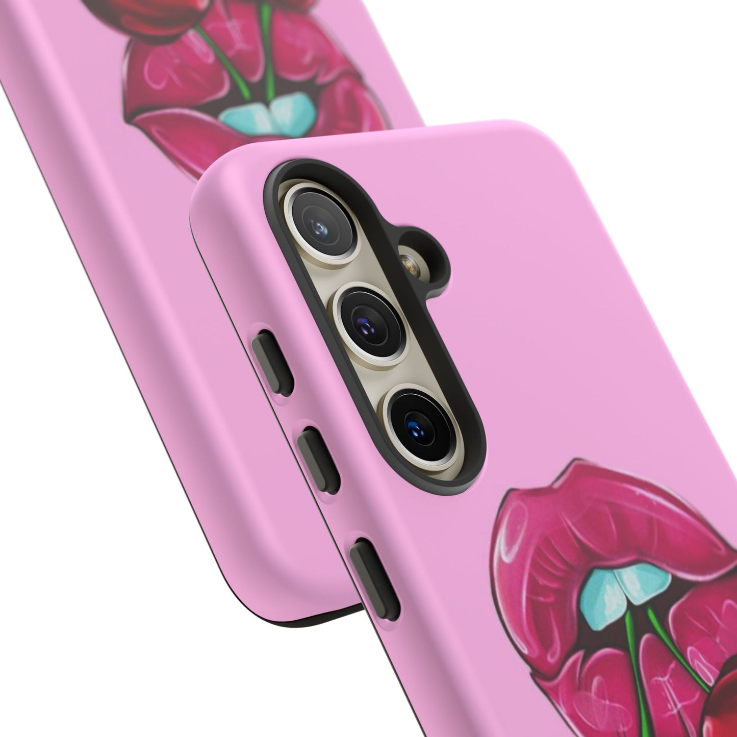 Stylish Phone Case with Cherry Kiss Design, Cute Gift for Her, Trendy Mobile Accessory, Perfect for Birthdays, Valentine's Day, Everyday Use