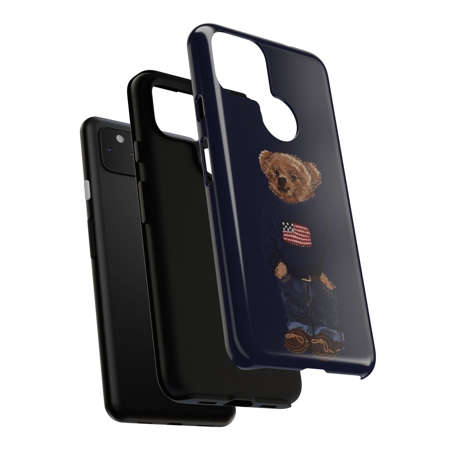 Patriotic Polo Bear Phone Case — Navy Protective Tough Case