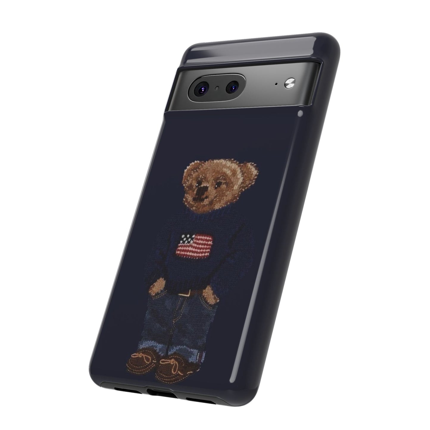 Patriotic Polo Bear Phone Case — Navy Protective Tough Case