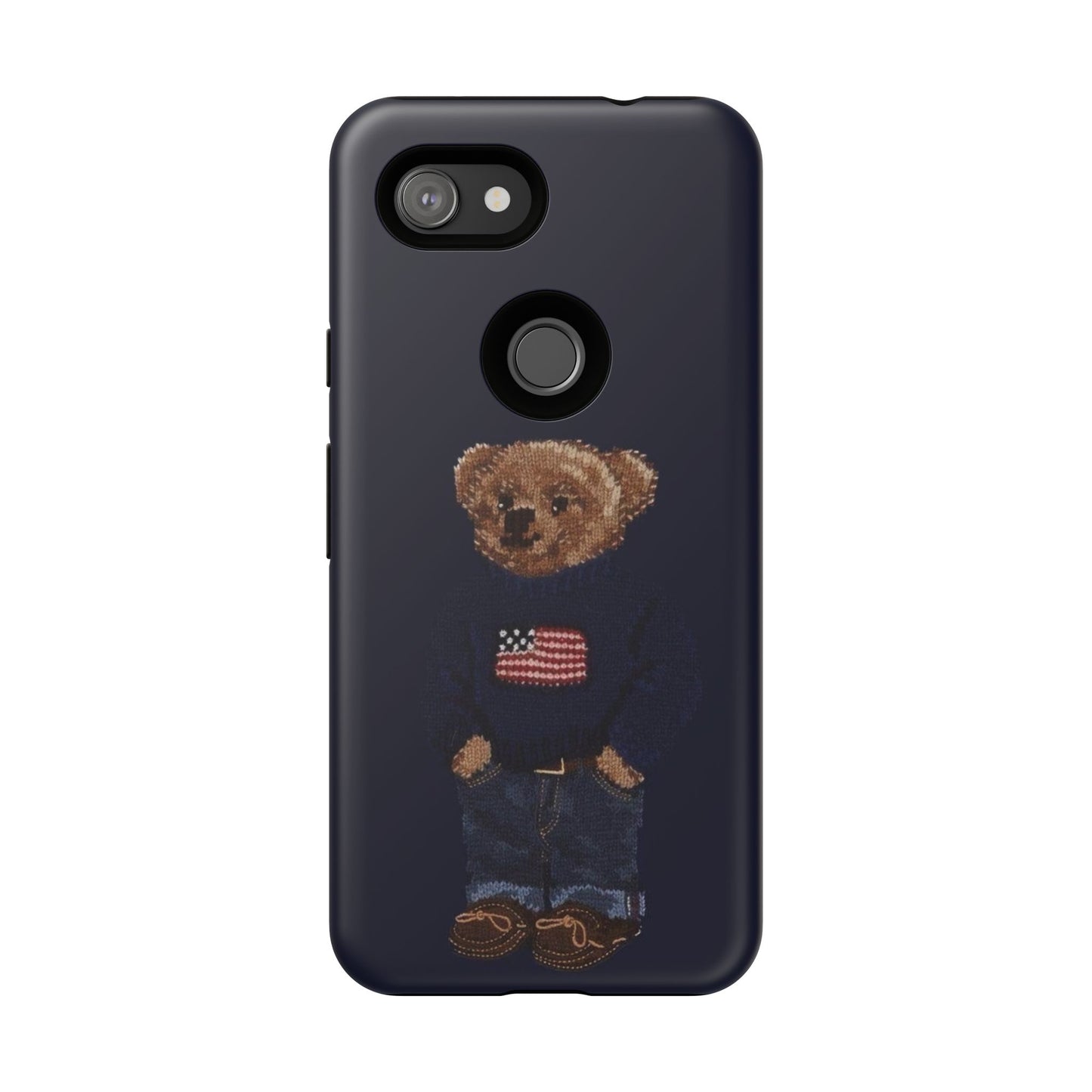 Patriotic Polo Bear Phone Case — Navy Protective Tough Case