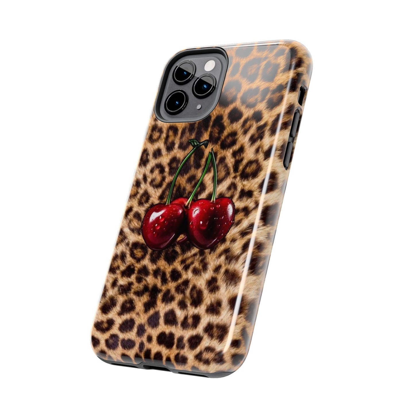 Wild Cherry Leopard Tough Phone Case - Stylish and Durable Protection