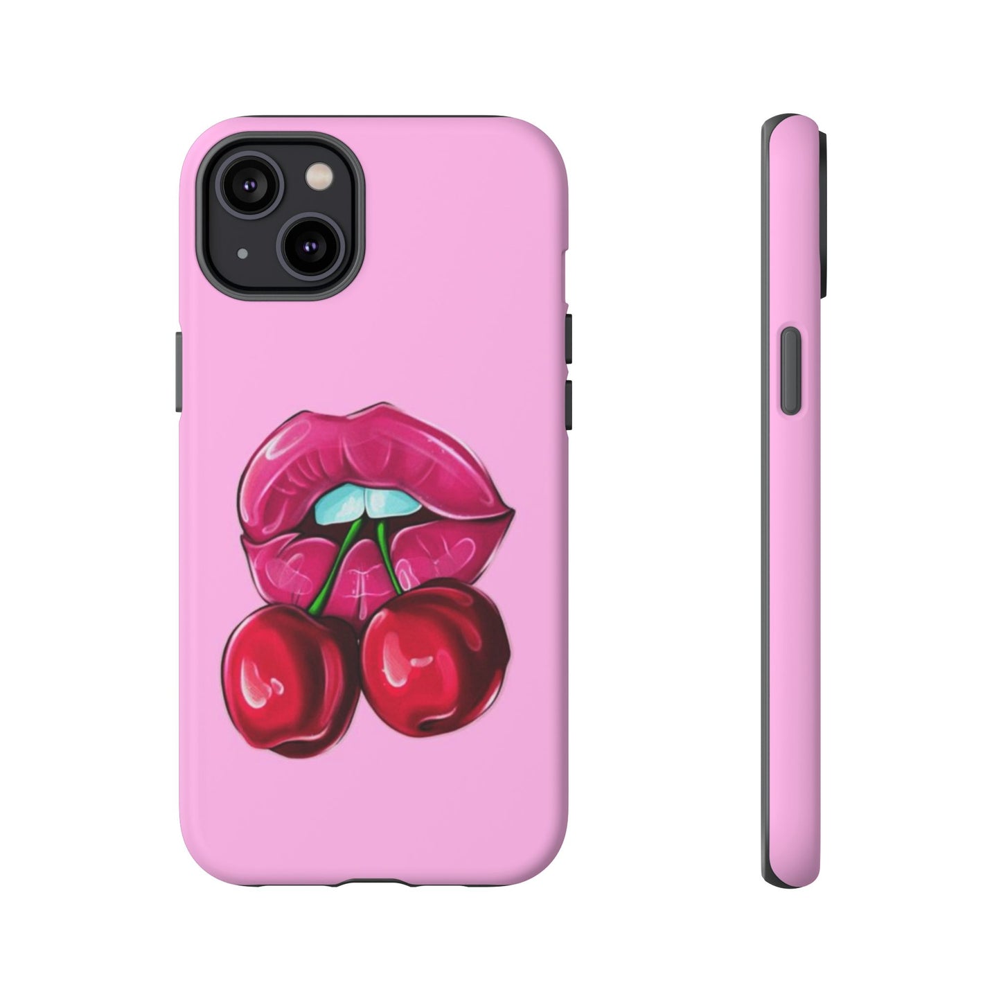 Stylish Phone Case with Cherry Kiss Design, Cute Gift for Her, Trendy Mobile Accessory, Perfect for Birthdays, Valentine's Day, Everyday Use