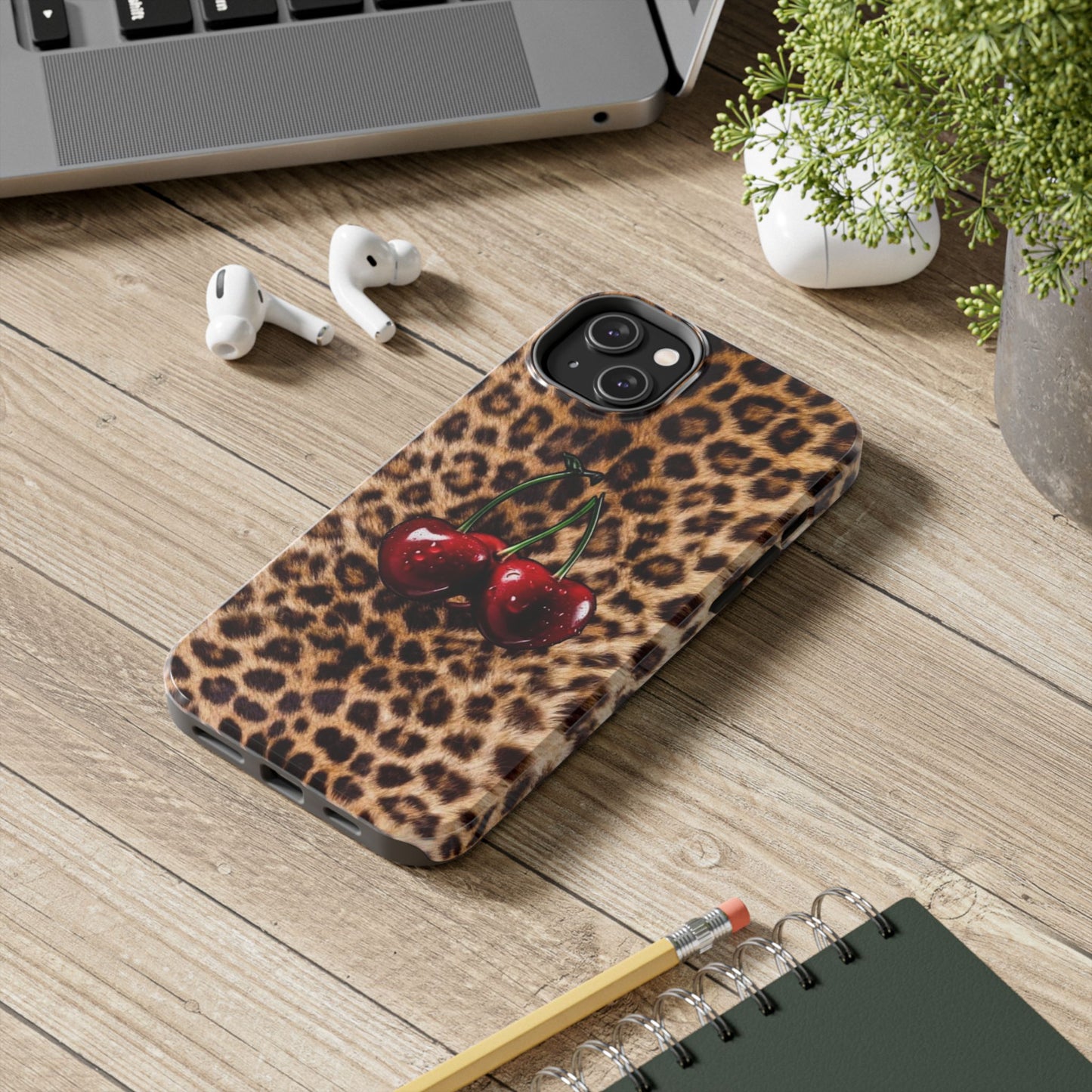 Wild Cherry Leopard Tough Phone Case - Stylish and Durable Protection
