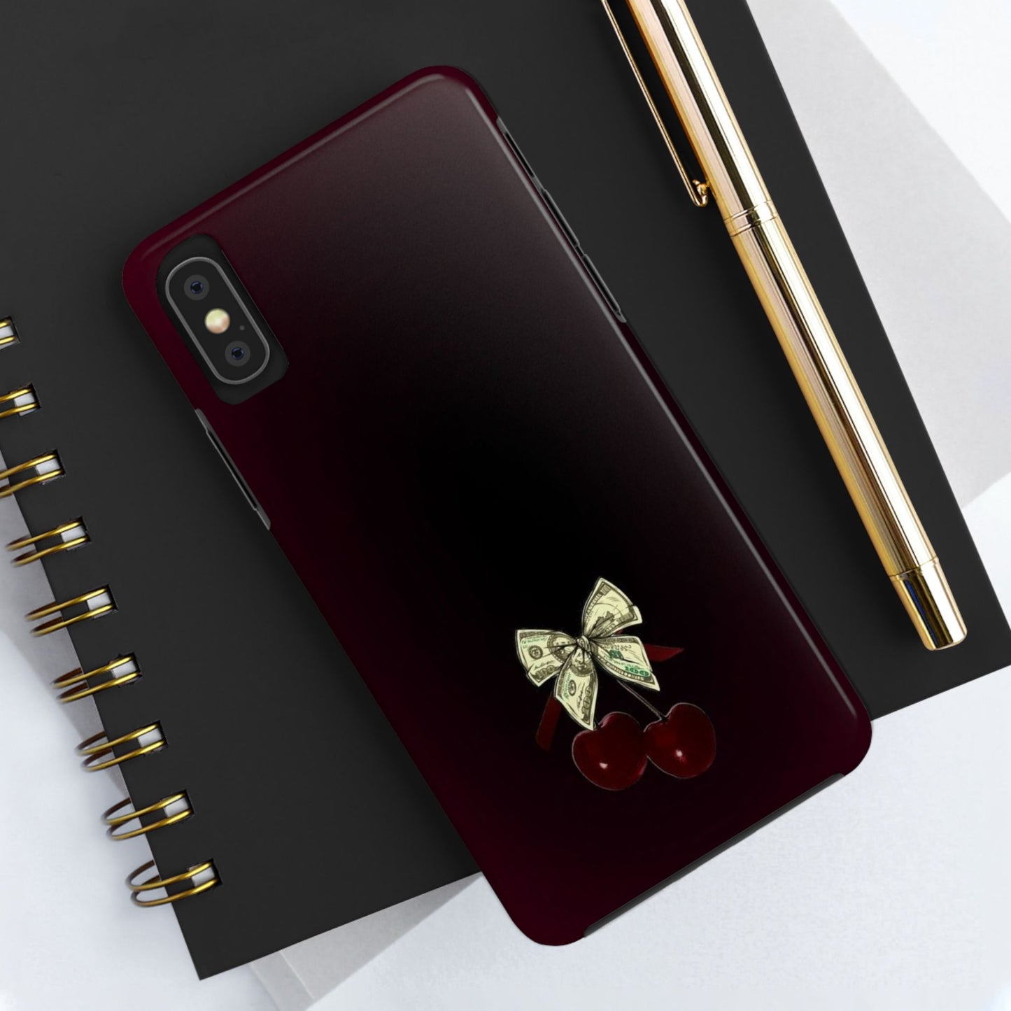 Cherry Bow Tough Phone Case - Stylish & Durable Protection