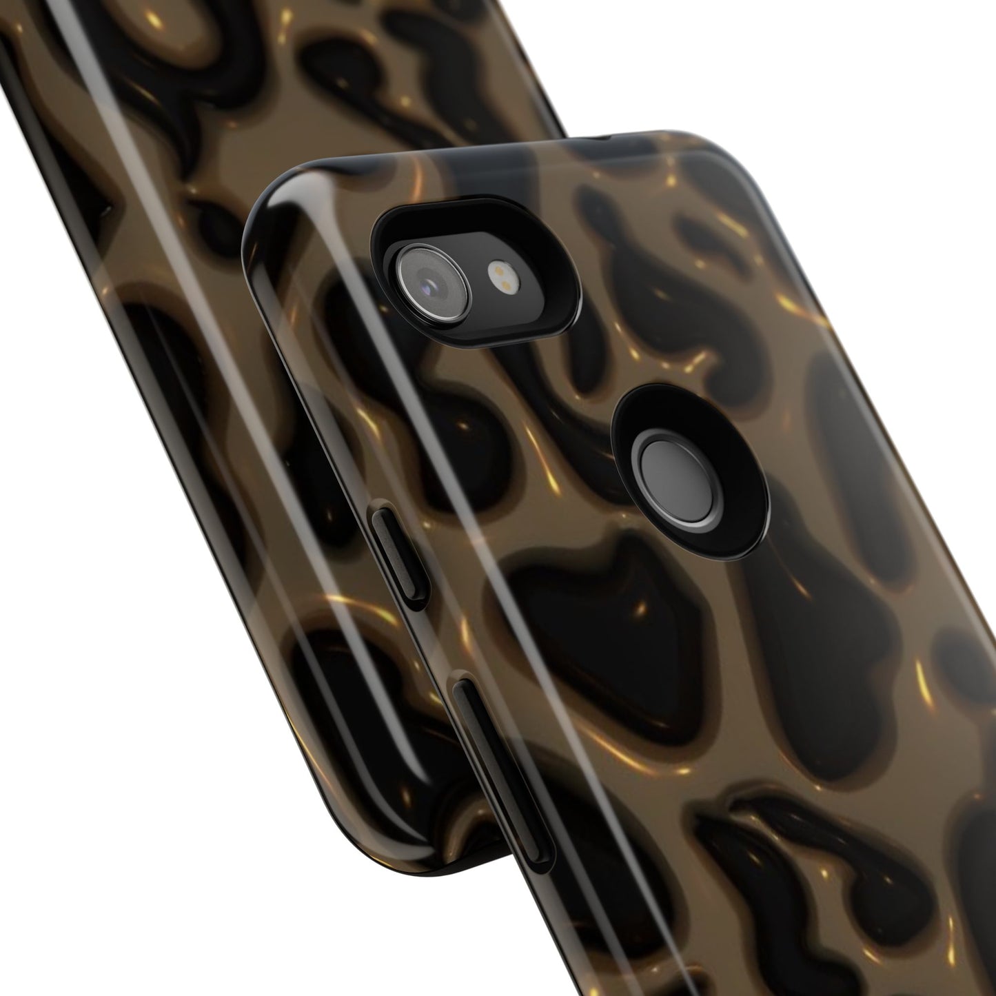 Leopard Gloss Tough Phone Case — Durable Protective iPhone Cover with Glossy Brown Animal Print