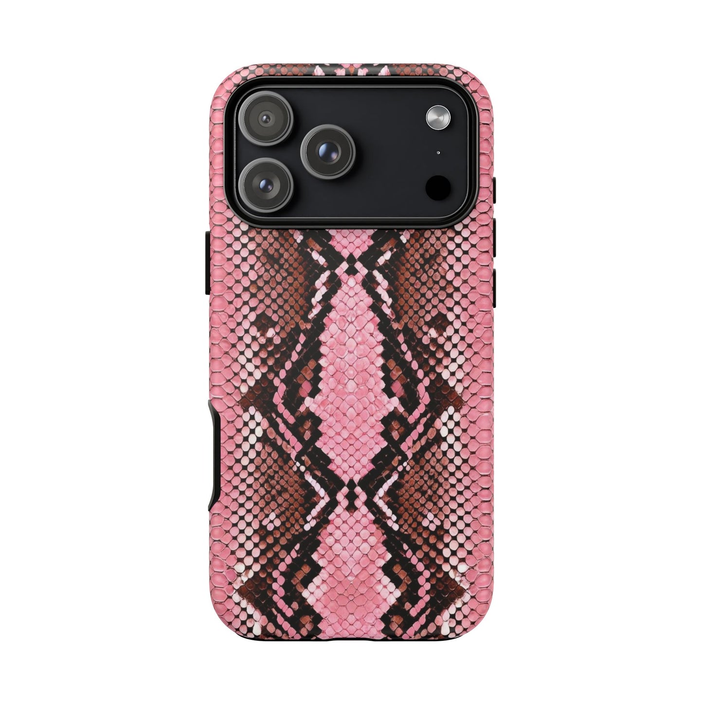 Pink Snake Skin Tough Phone Case — Protective Stylish iPhone Cover