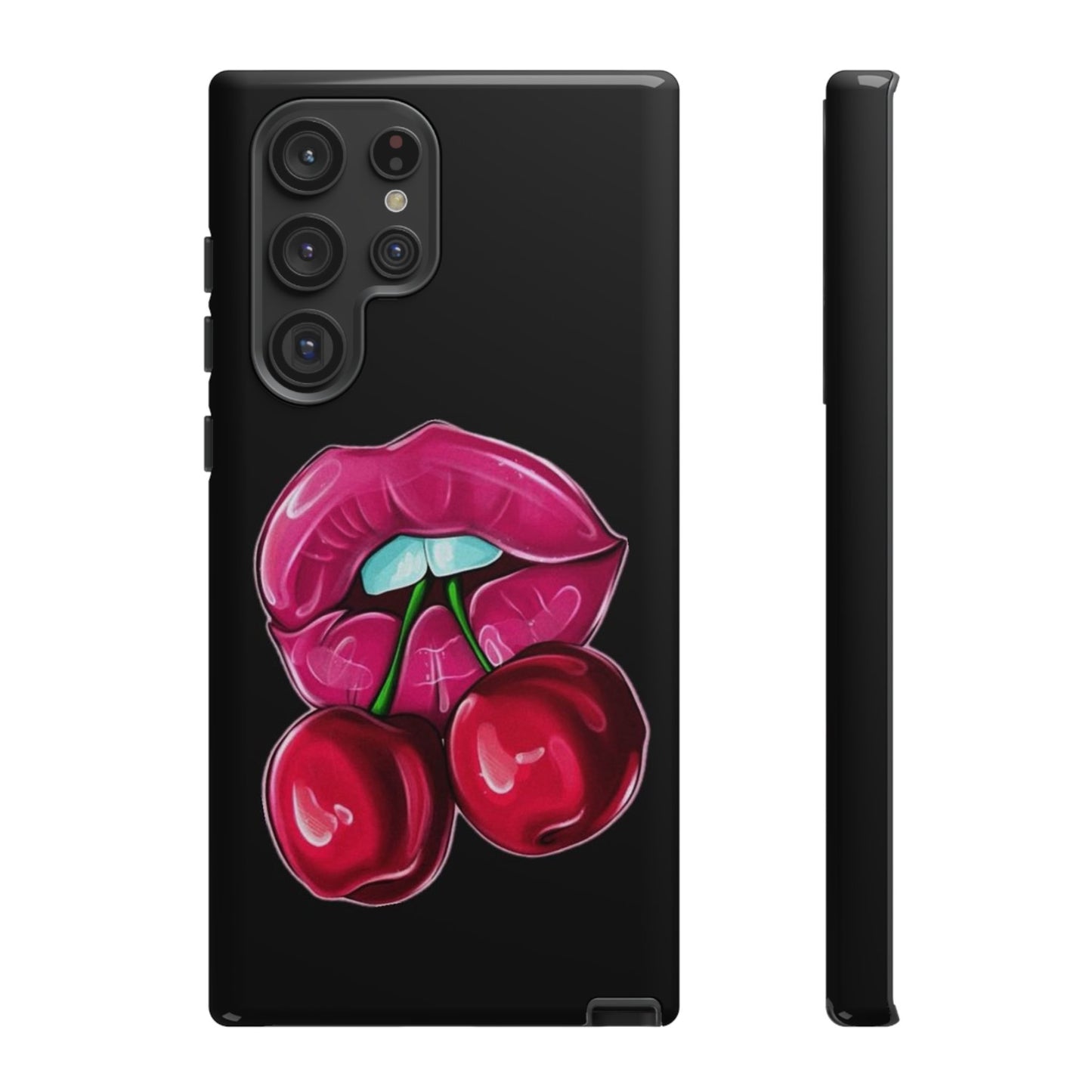 Cherry Lips Phone Case, Tough Phone Cover, Cute Phone Accessories, Fun Phone Protection, Unique Gift for Her, Bachelorette Party Favor