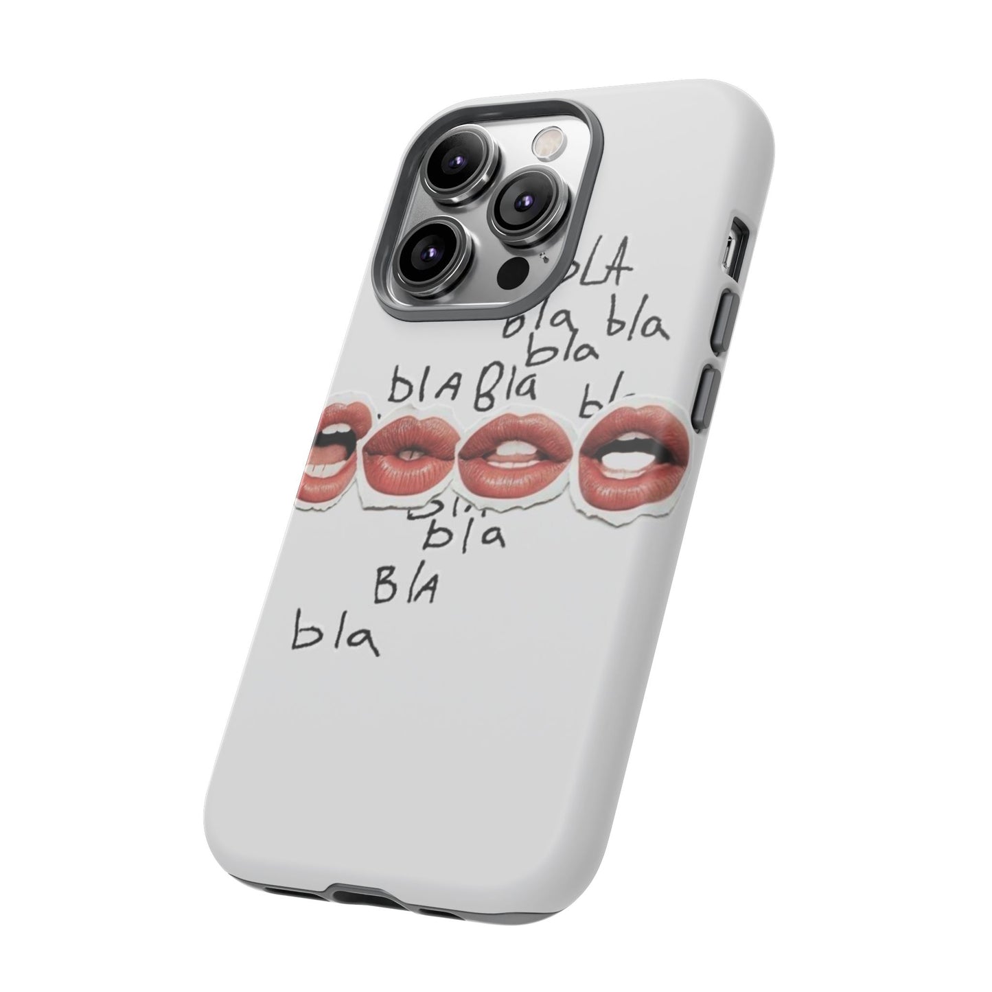 Playful Phone Case with Lips Design - Tough Cases