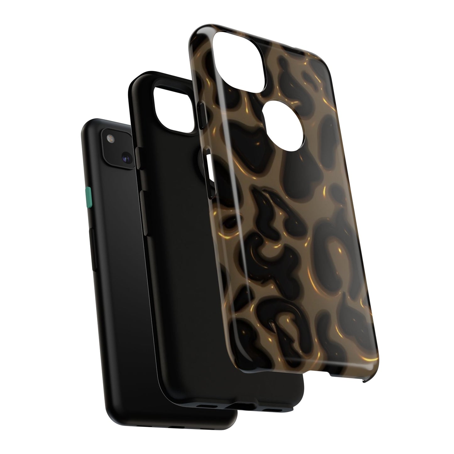 Leopard Gloss Tough Phone Case — Durable Protective iPhone Cover with Glossy Brown Animal Print