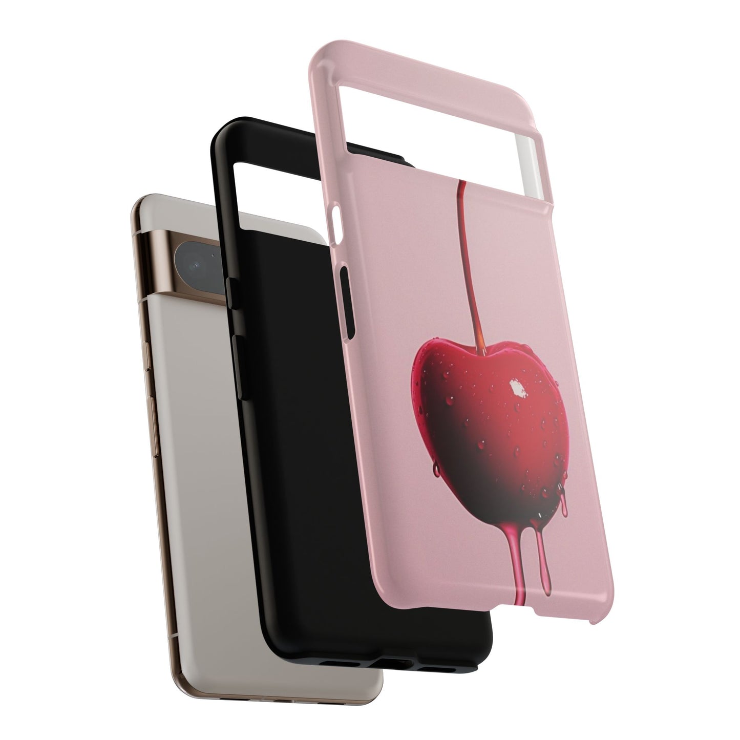 Cherry Drip Phone Case, Tough Phone Cover, Cute Cherry Accessory, Trendy Mobile Case, Kawaii Phone Case, Gift for Her