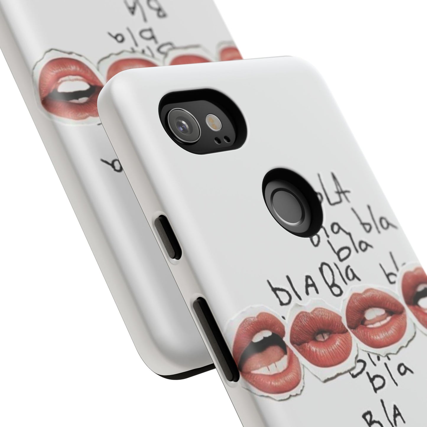 Playful Phone Case with Lips Design - Tough Cases