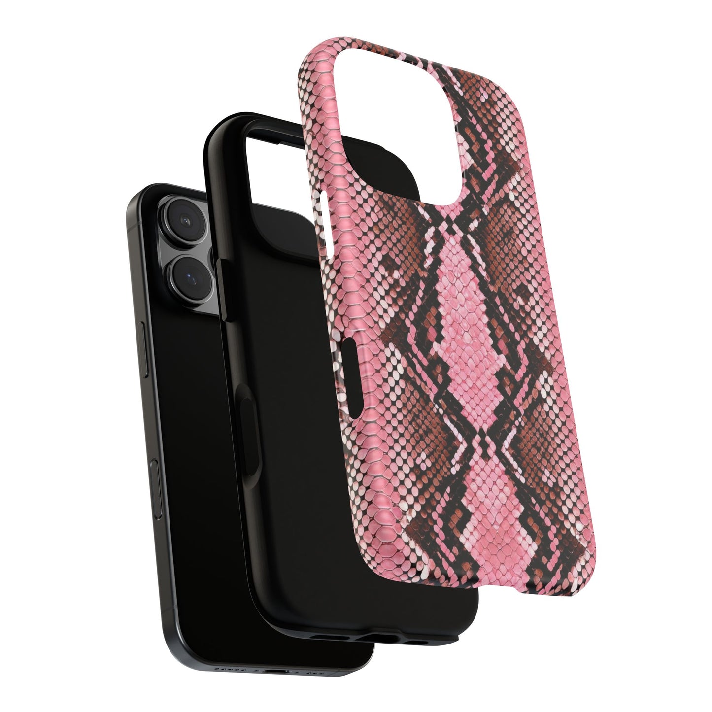 Pink Snake Skin Tough Phone Case — Protective Stylish iPhone Cover