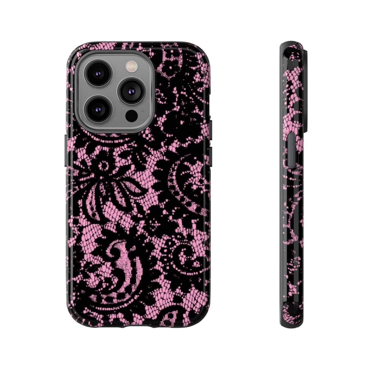 Phone Case — Pink Lace Floral Tough Protective Case