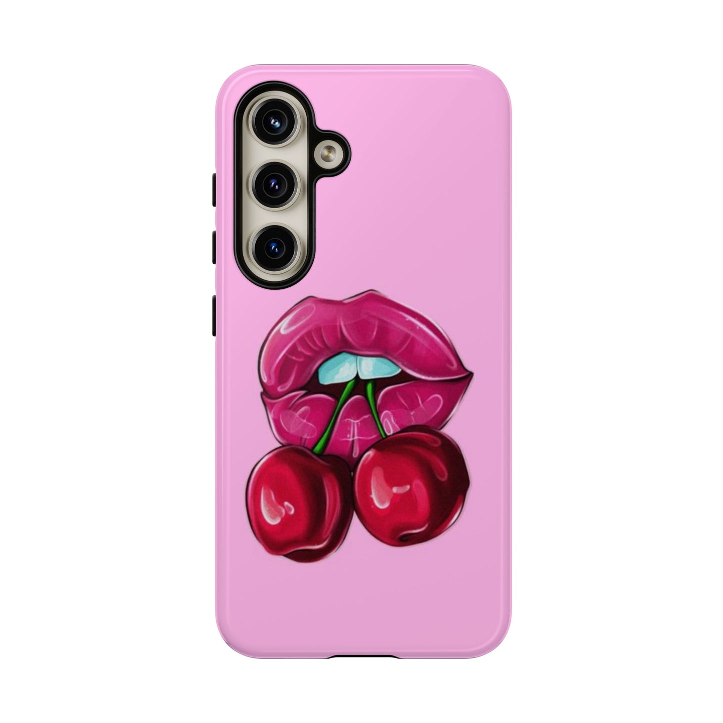 Stylish Phone Case with Cherry Kiss Design, Cute Gift for Her, Trendy Mobile Accessory, Perfect for Birthdays, Valentine's Day, Everyday Use