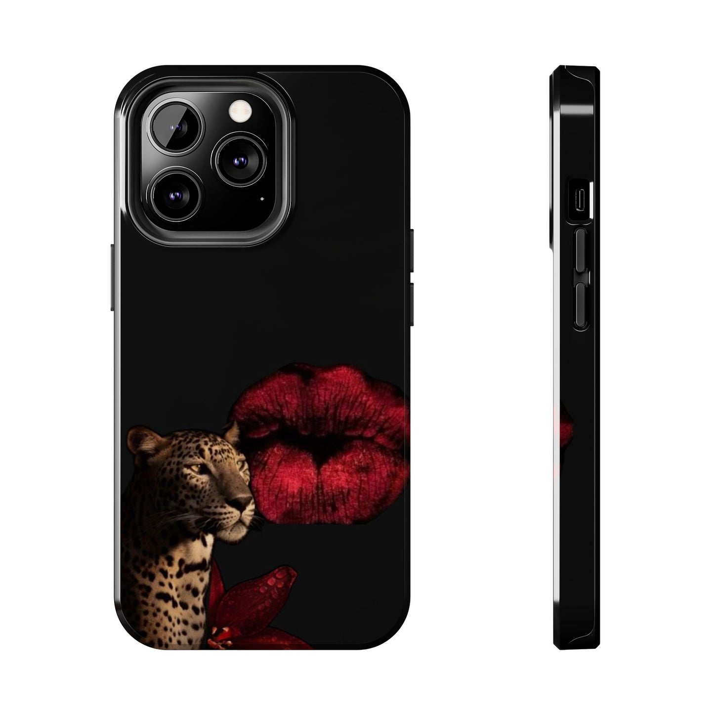 Wild Kiss Tough Phone Case - Stylish Leopard Design for Animal Lovers