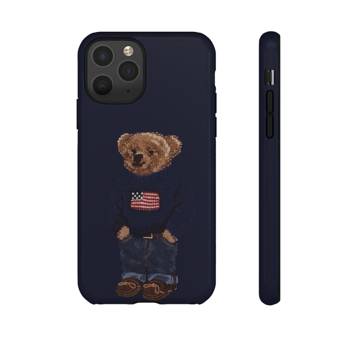 Patriotic Polo Bear Phone Case — Navy Protective Tough Case