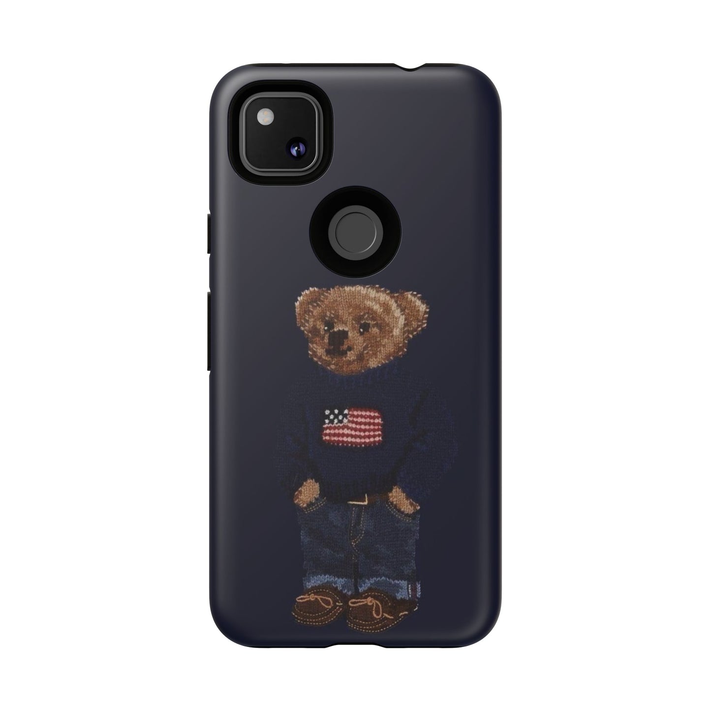 Patriotic Polo Bear Phone Case — Navy Protective Tough Case