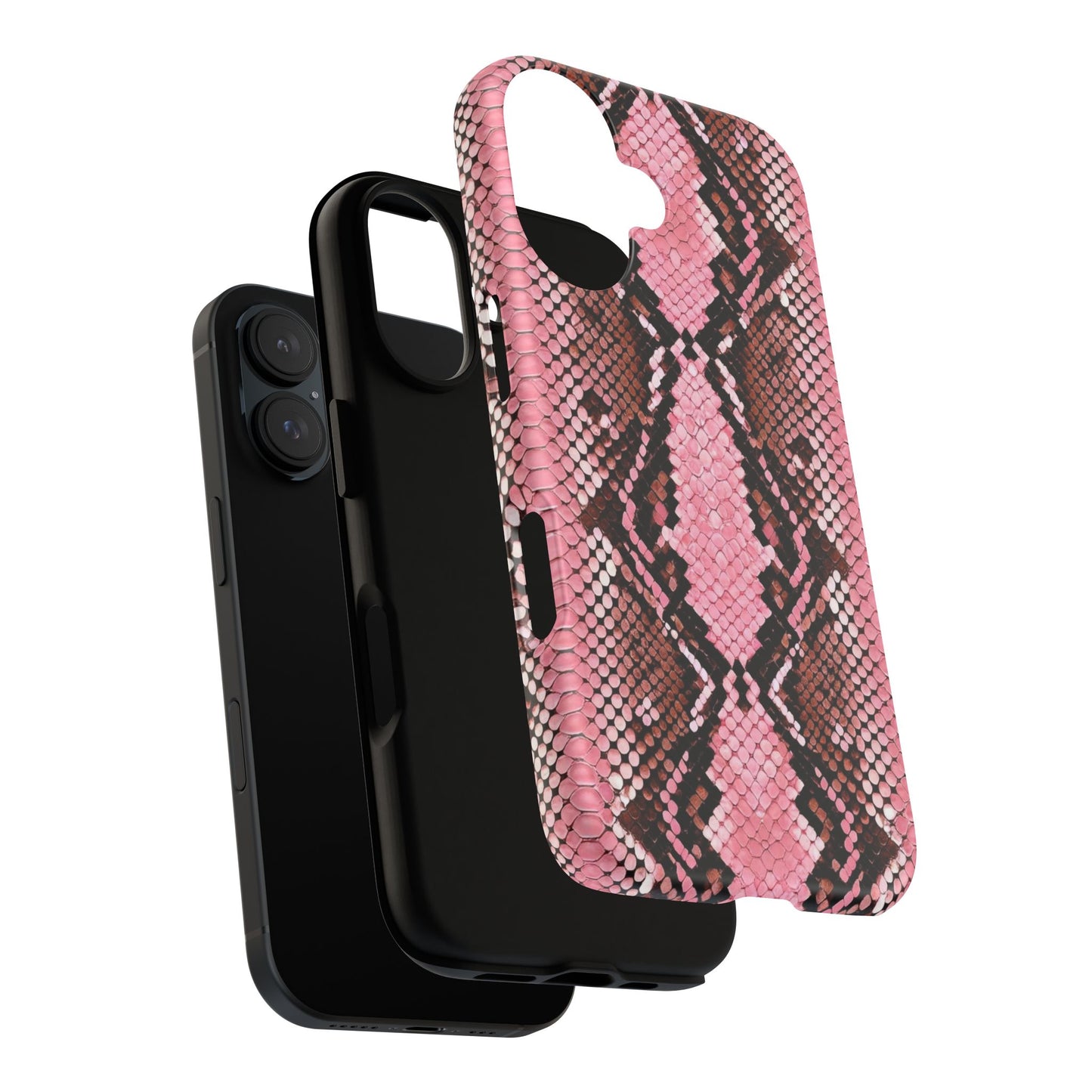 Pink Snake Skin Tough Phone Case — Protective Stylish iPhone Cover