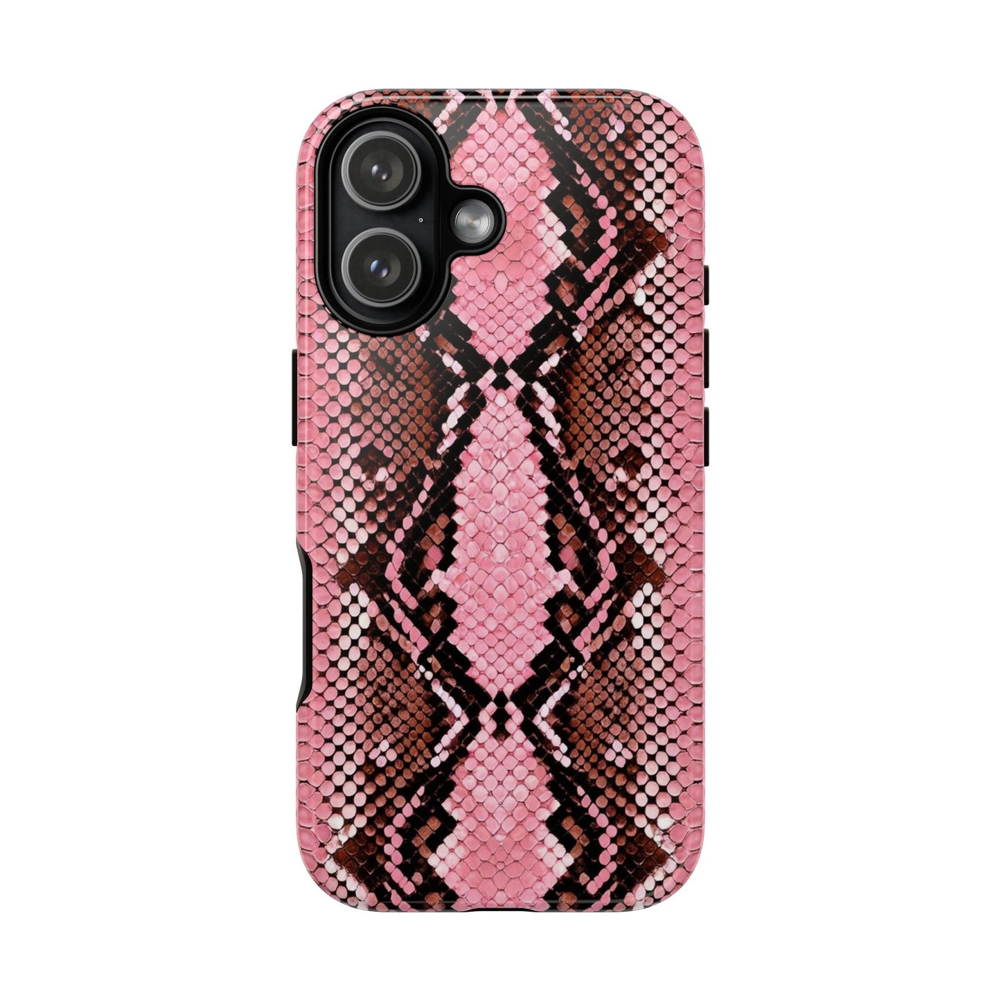 Pink Snake Skin Tough Phone Case — Protective Stylish iPhone Cover
