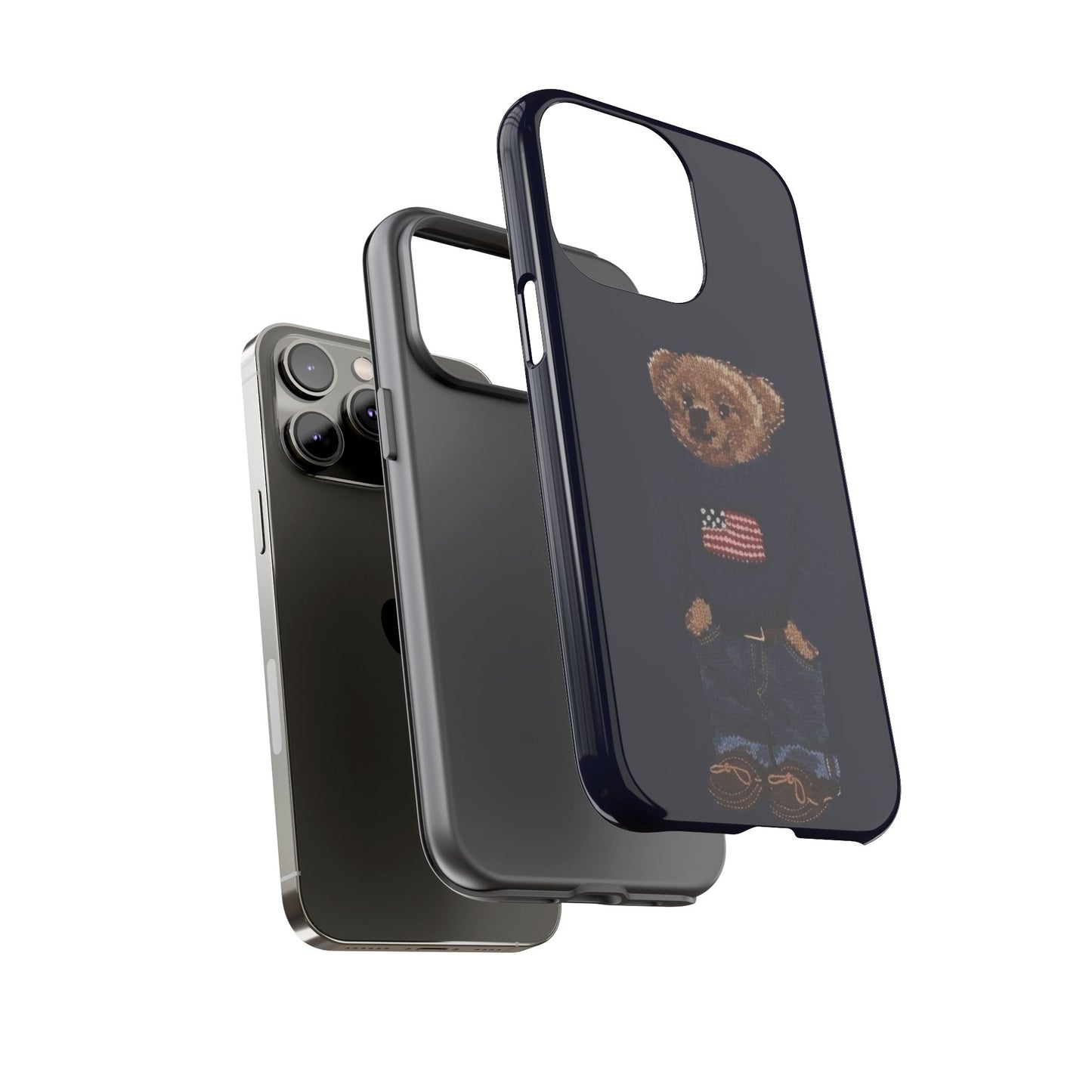 Patriotic Polo Bear Phone Case — Navy Protective Tough Case