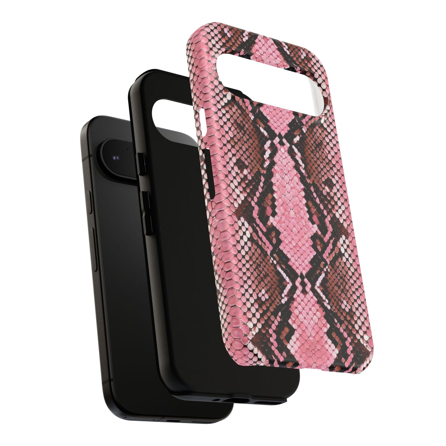 Pink Snake Skin Tough Phone Case — Protective Stylish iPhone Cover
