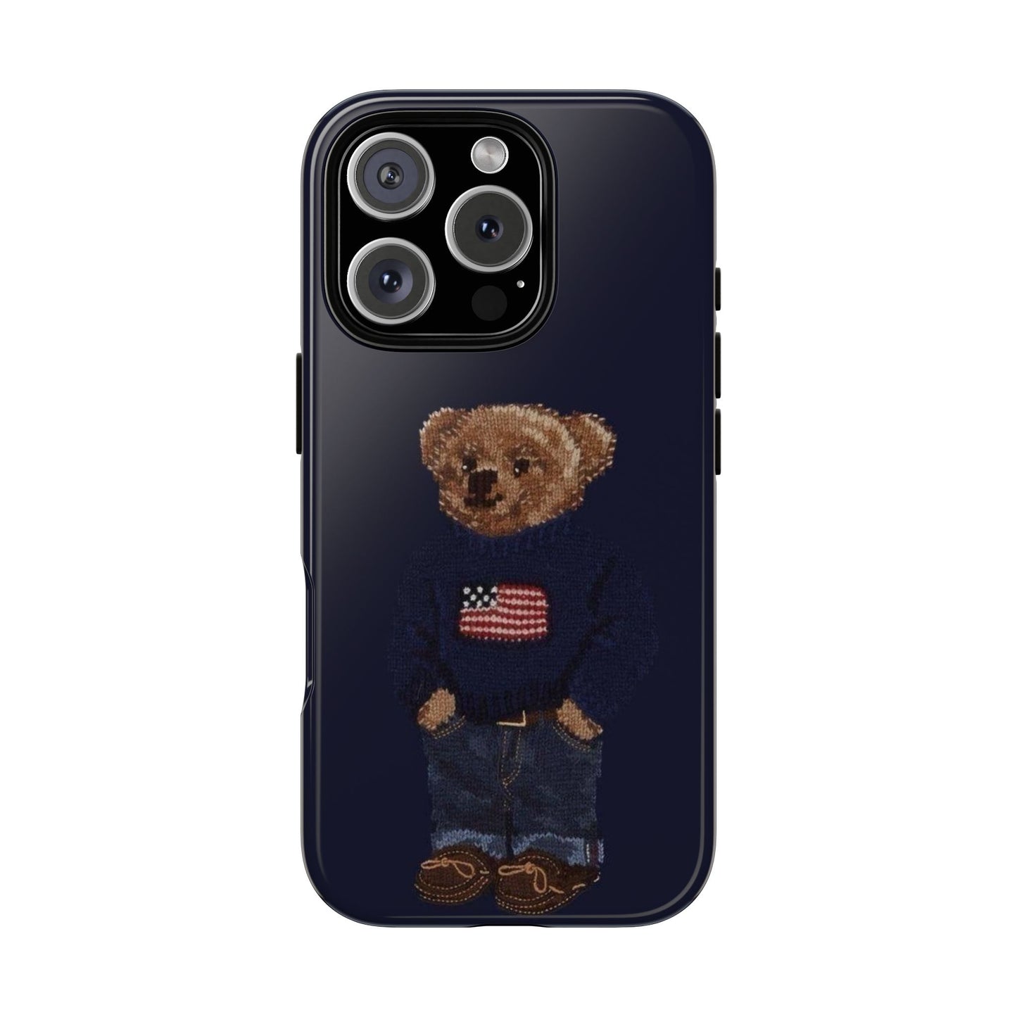 Patriotic Polo Bear Phone Case — Navy Protective Tough Case