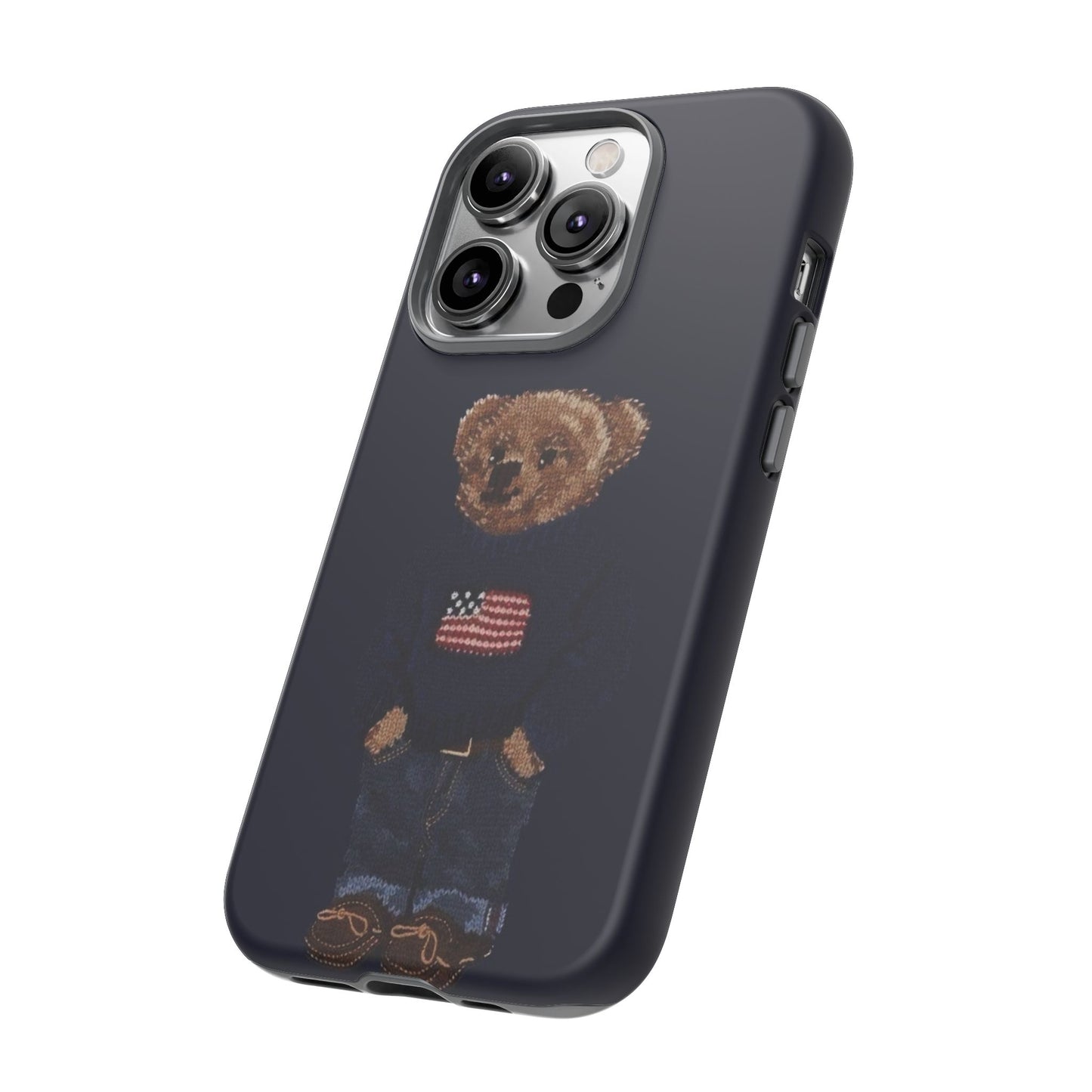 Patriotic Polo Bear Phone Case — Navy Protective Tough Case