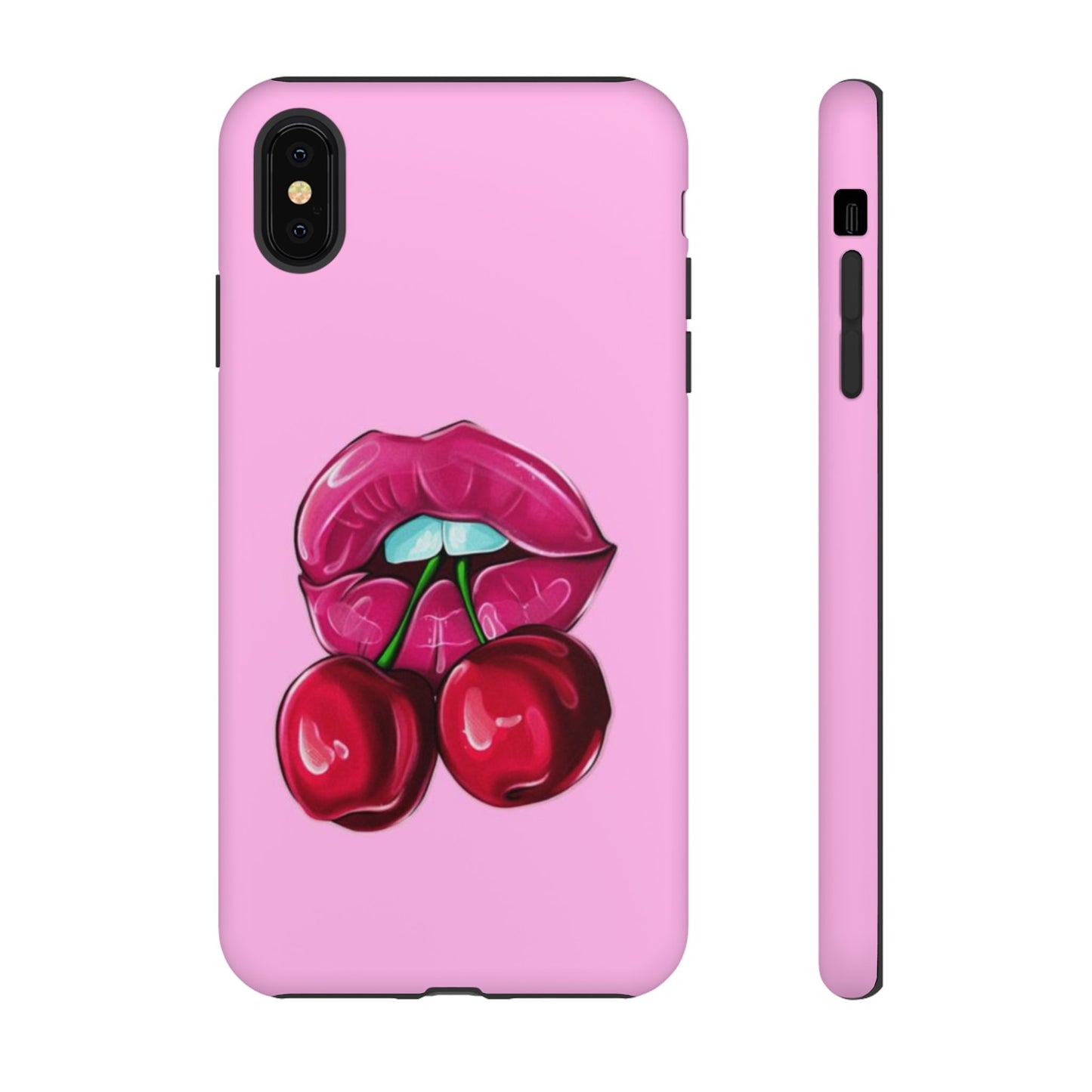 Stylish Phone Case with Cherry Kiss Design, Cute Gift for Her, Trendy Mobile Accessory, Perfect for Birthdays, Valentine's Day, Everyday Use