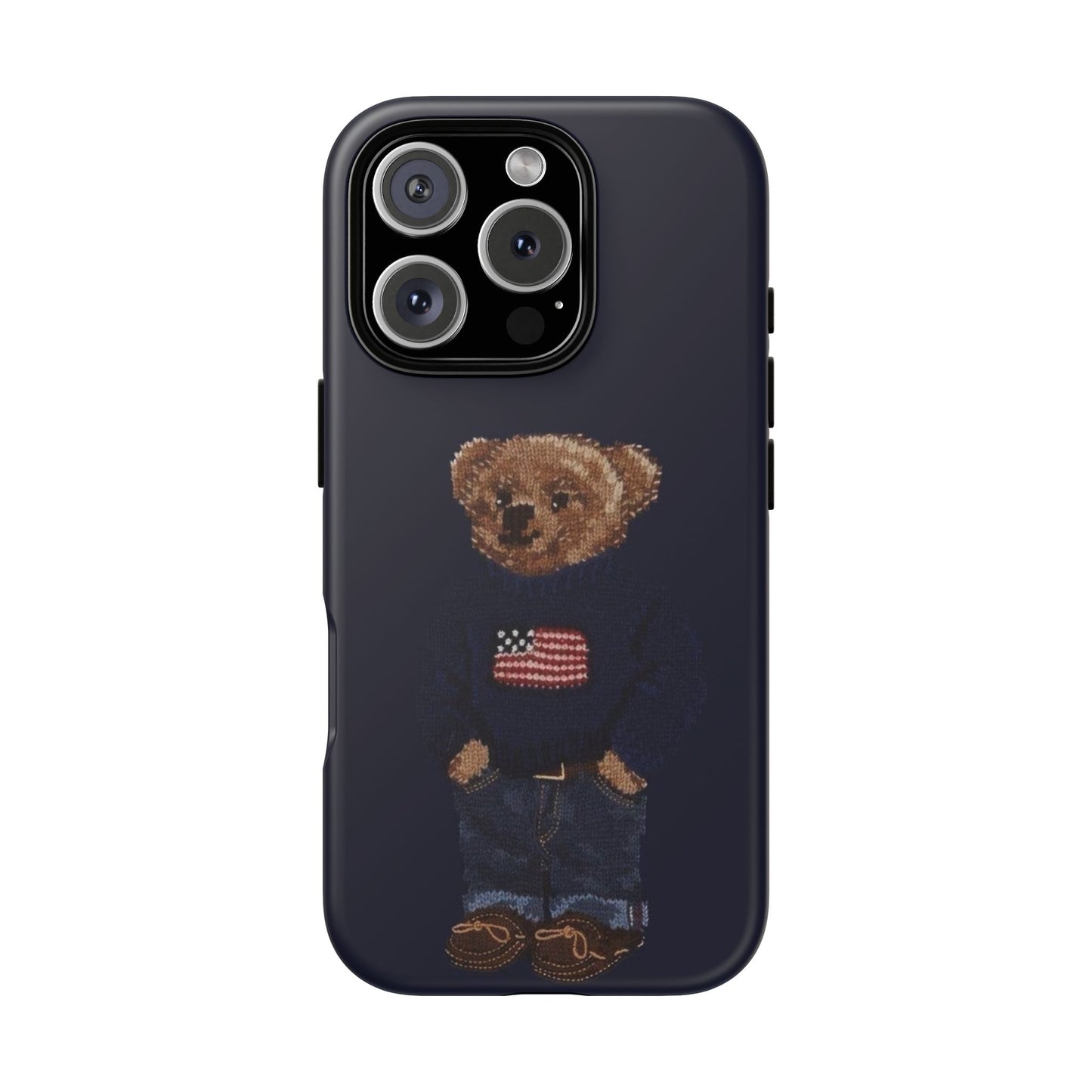 Patriotic Polo Bear Phone Case — Navy Protective Tough Case