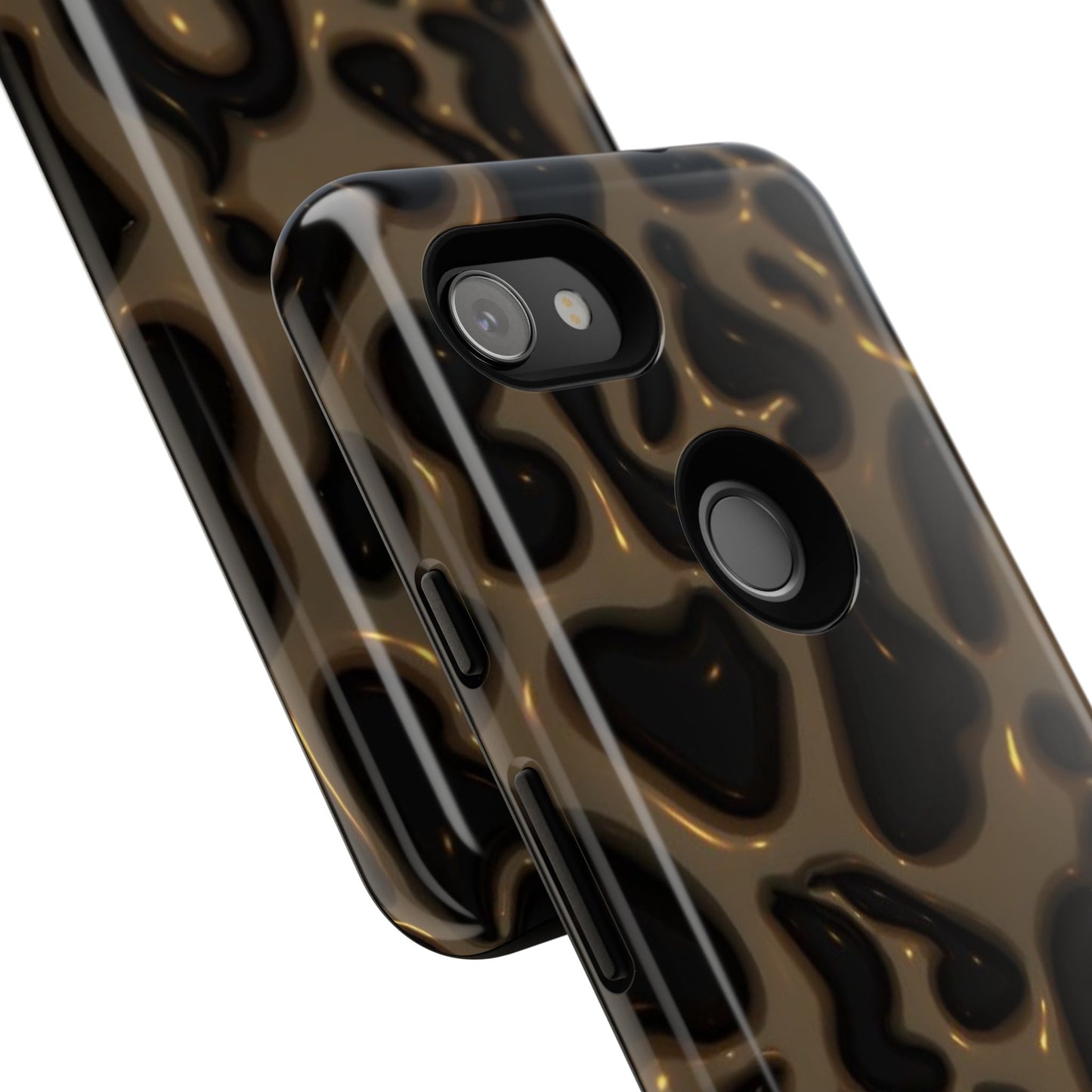 Leopard Gloss Tough Phone Case — Durable Protective iPhone Cover with Glossy Brown Animal Print