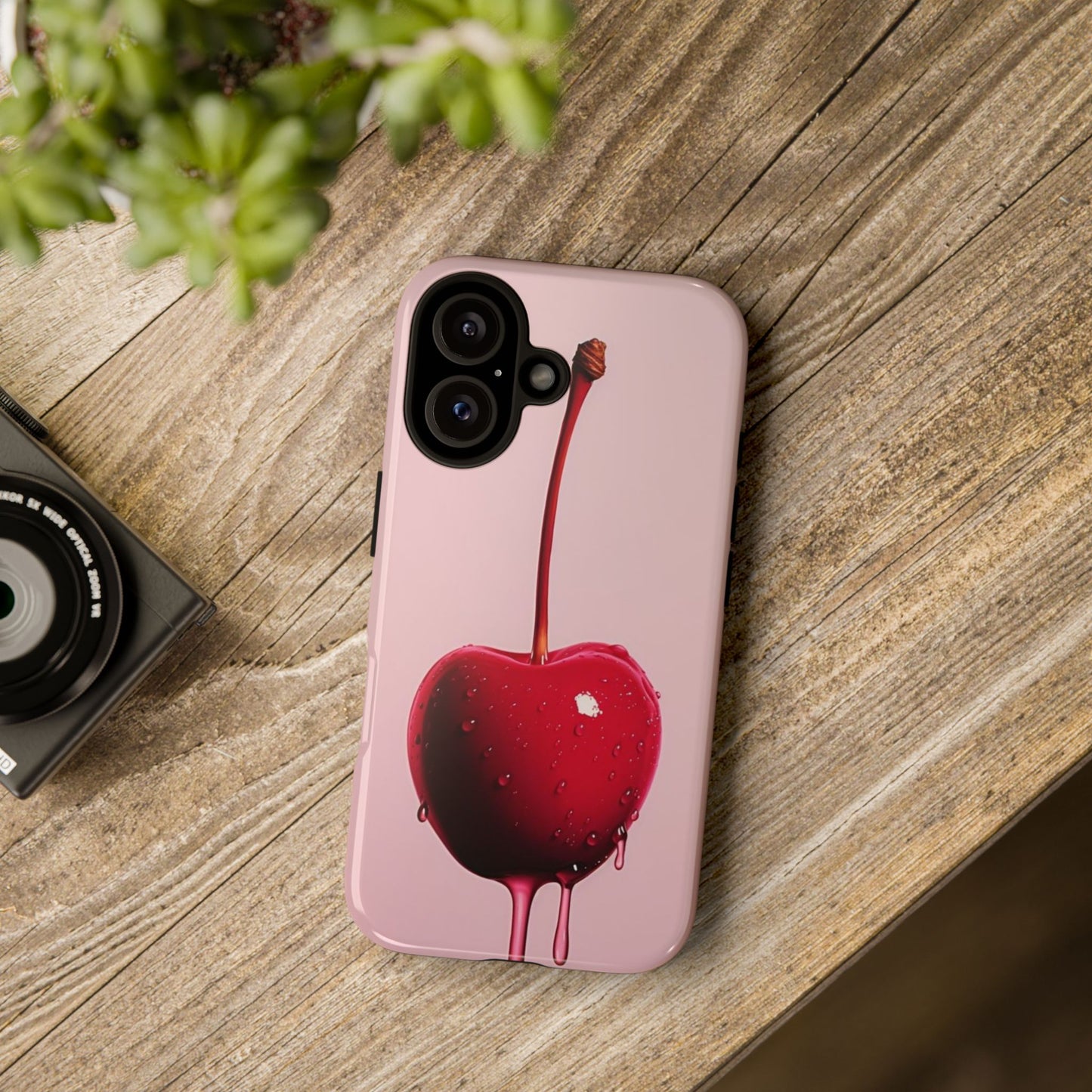 Cherry Drip Phone Case, Tough Phone Cover, Cute Cherry Accessory, Trendy Mobile Case, Kawaii Phone Case, Gift for Her