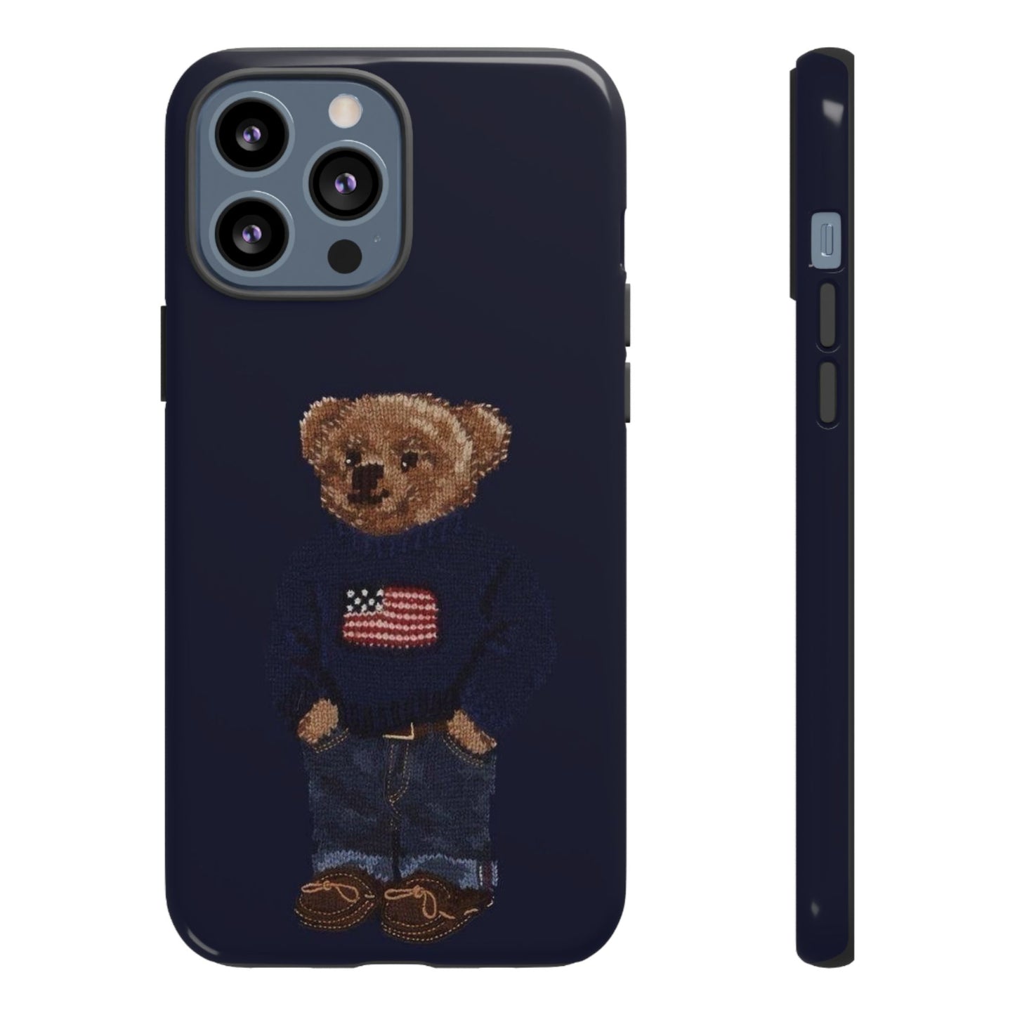 Patriotic Polo Bear Phone Case — Navy Protective Tough Case