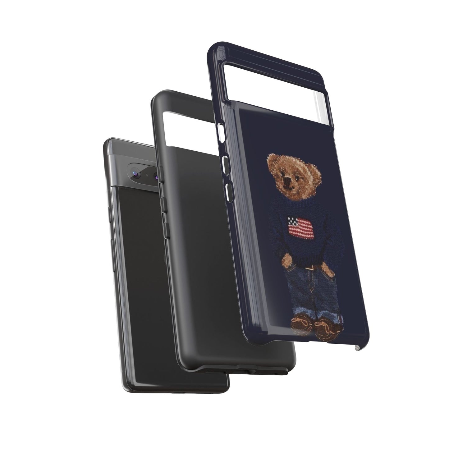 Patriotic Polo Bear Phone Case — Navy Protective Tough Case