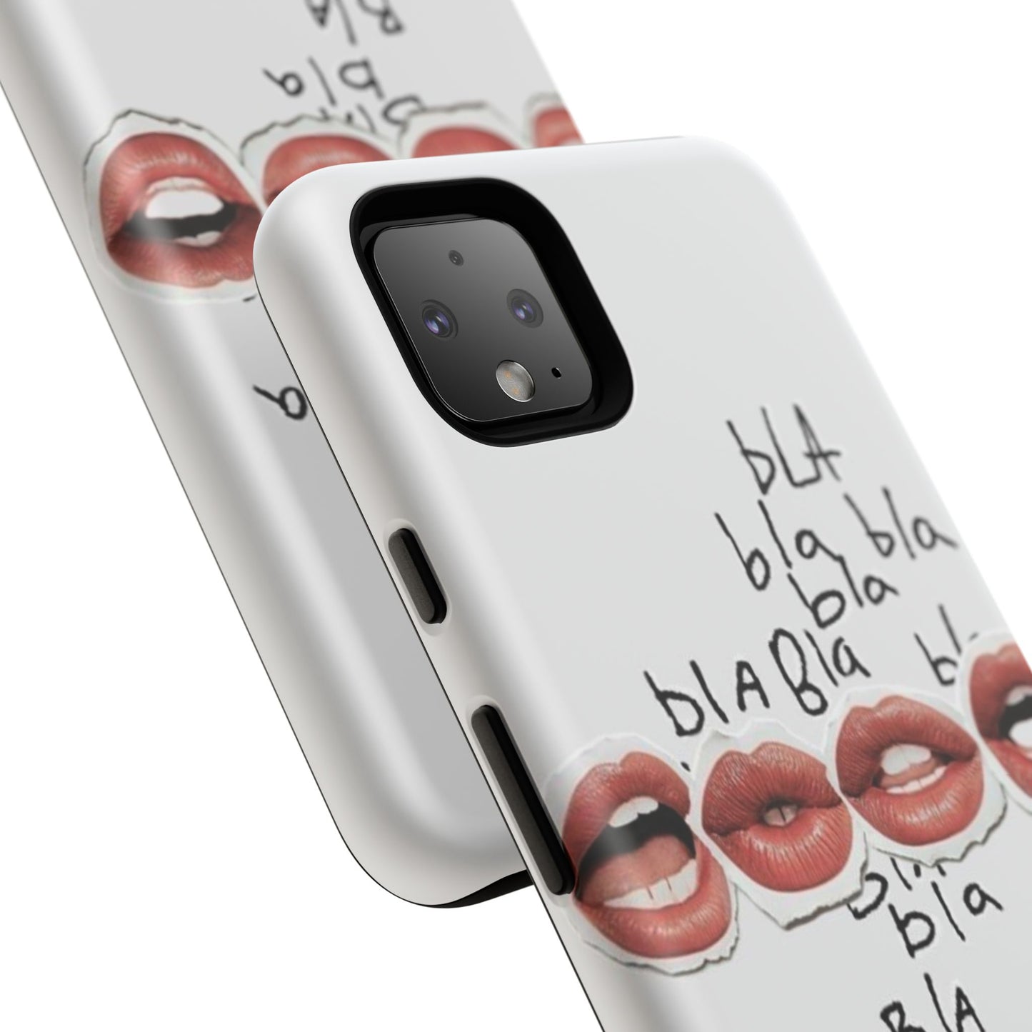 Playful Phone Case with Lips Design - Tough Cases