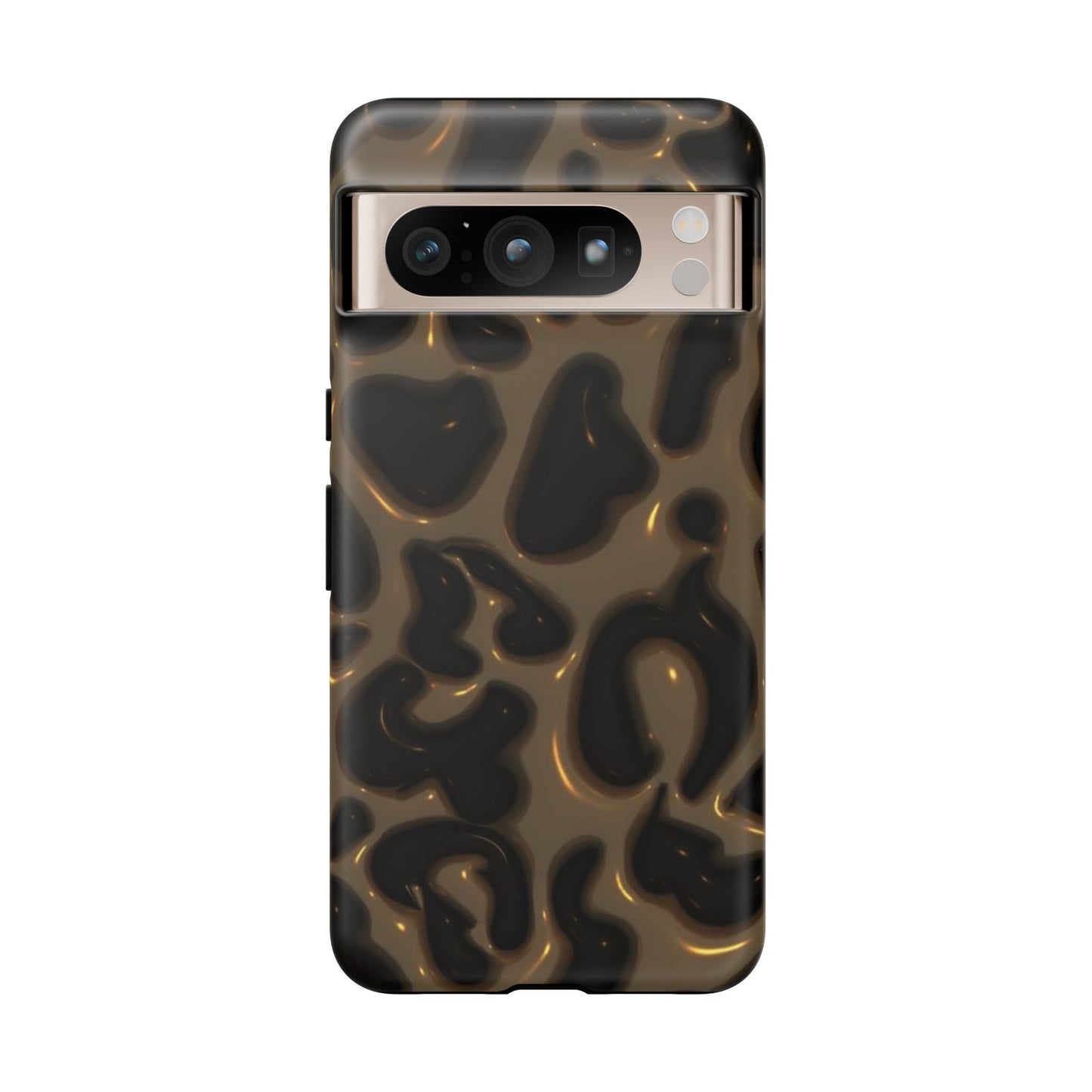 Leopard Gloss Tough Phone Case — Durable Protective iPhone Cover with Glossy Brown Animal Print