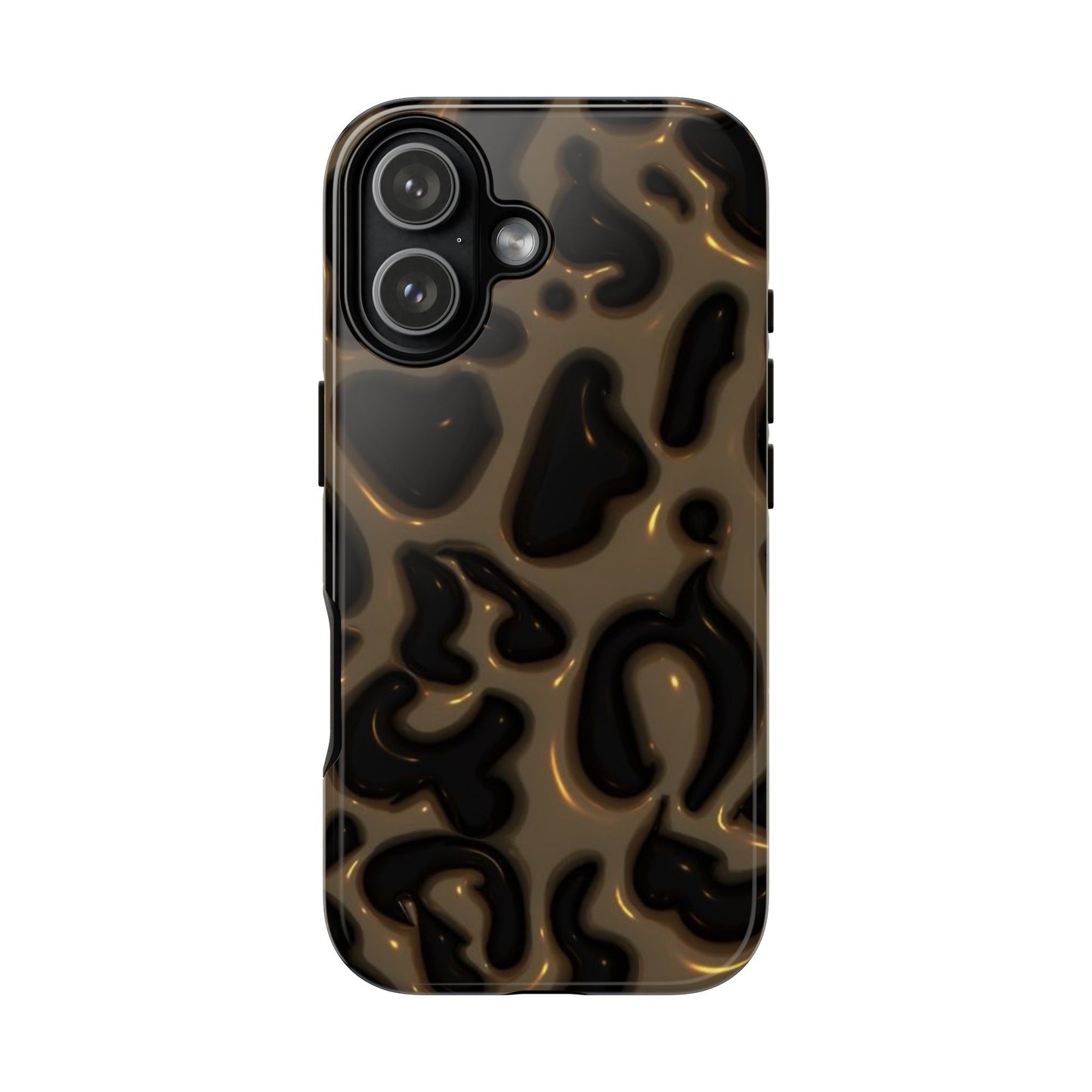 Leopard Gloss Tough Phone Case — Durable Protective iPhone Cover with Glossy Brown Animal Print