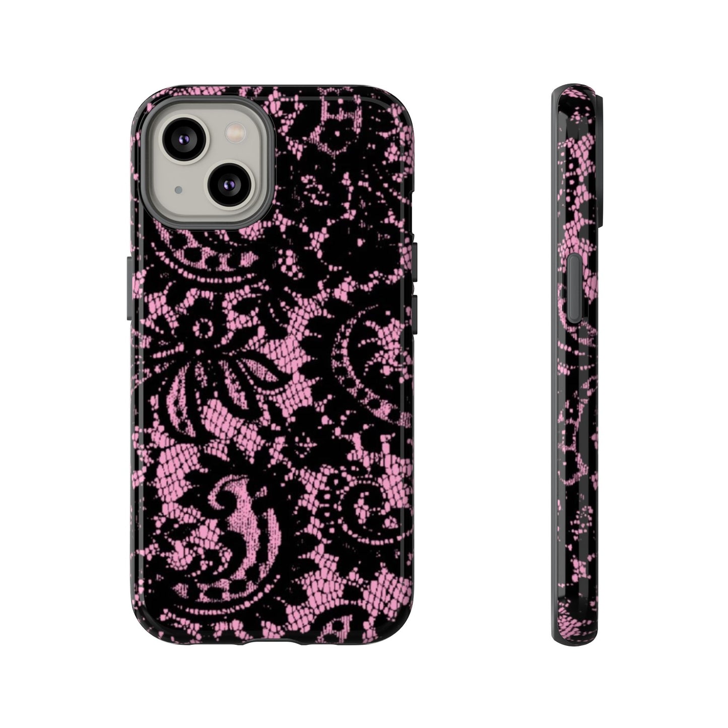 Phone Case — Pink Lace Floral Tough Protective Case