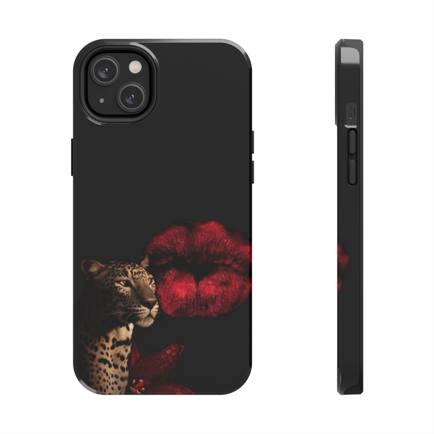 Wild Kiss Tough Phone Case - Stylish Leopard Design for Animal Lovers