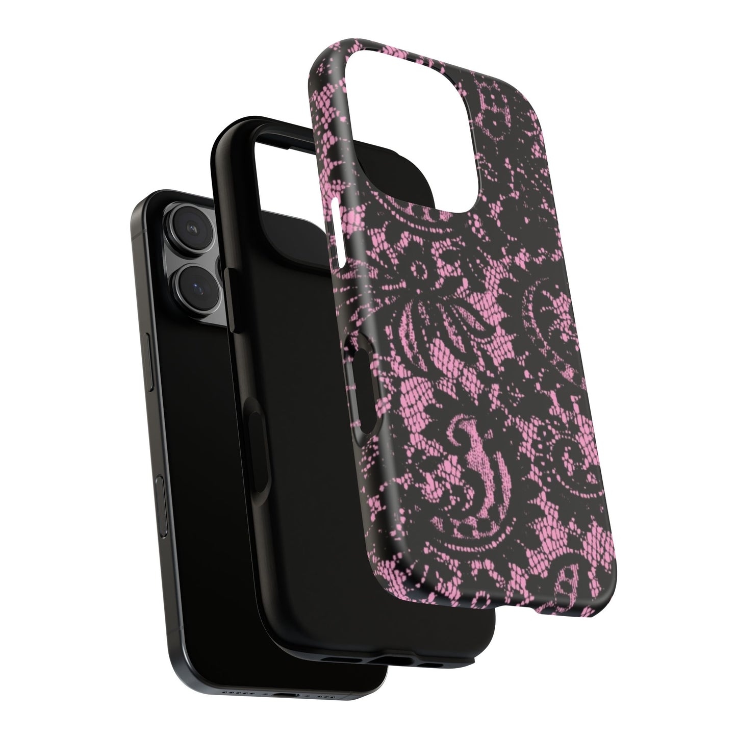 Phone Case — Pink Lace Floral Tough Protective Case