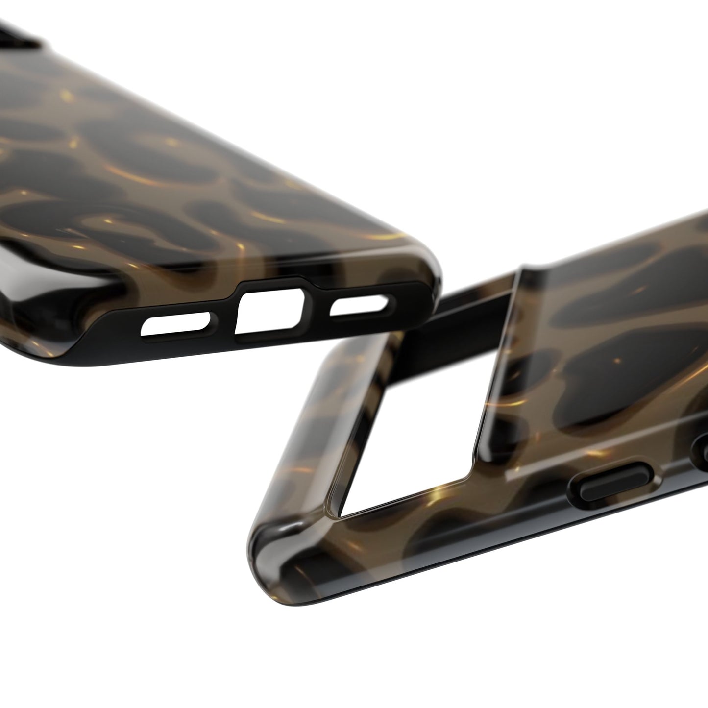 Leopard Gloss Tough Phone Case — Durable Protective iPhone Cover with Glossy Brown Animal Print