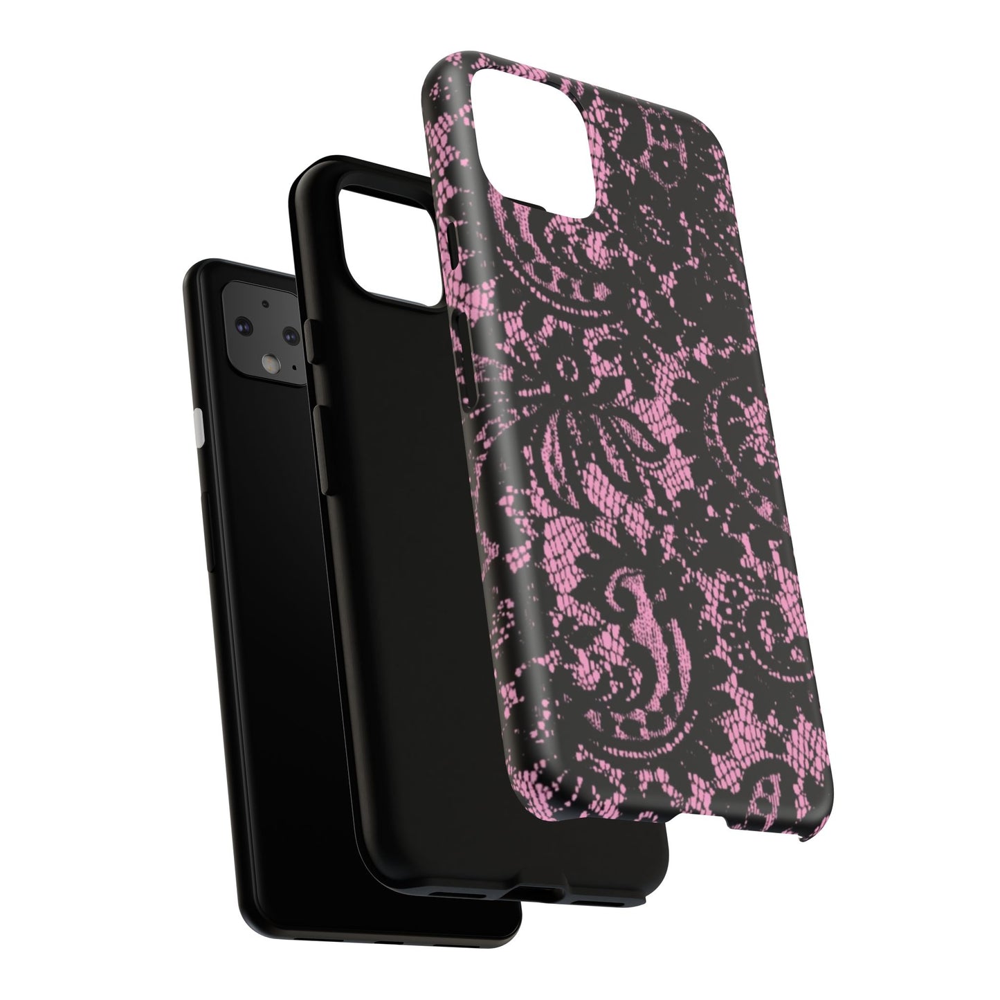 Phone Case — Pink Lace Floral Tough Protective Case