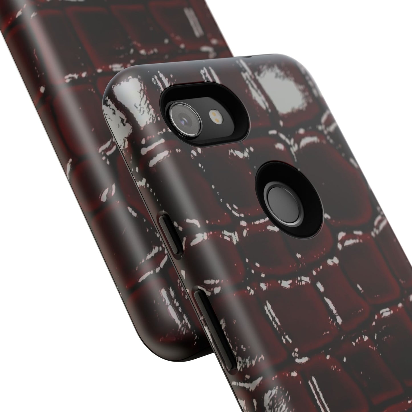 Croc Embossed Burgundy Tough Phone Case