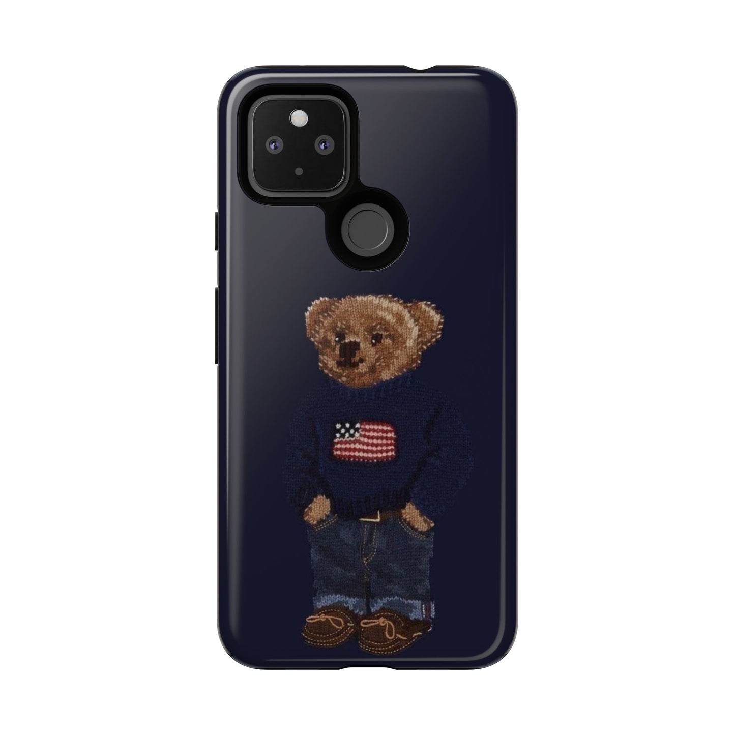 Patriotic Polo Bear Phone Case — Navy Protective Tough Case