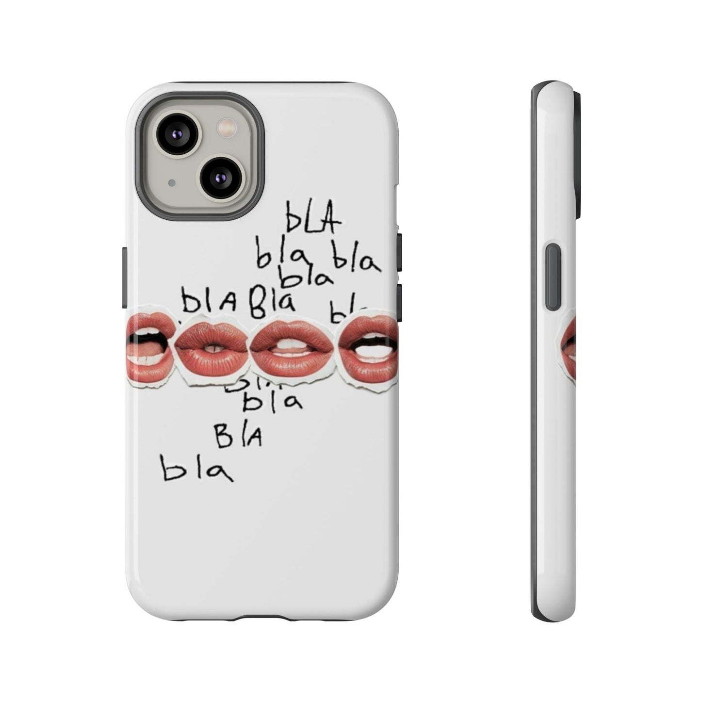 Playful Phone Case with Lips Design - Tough Cases