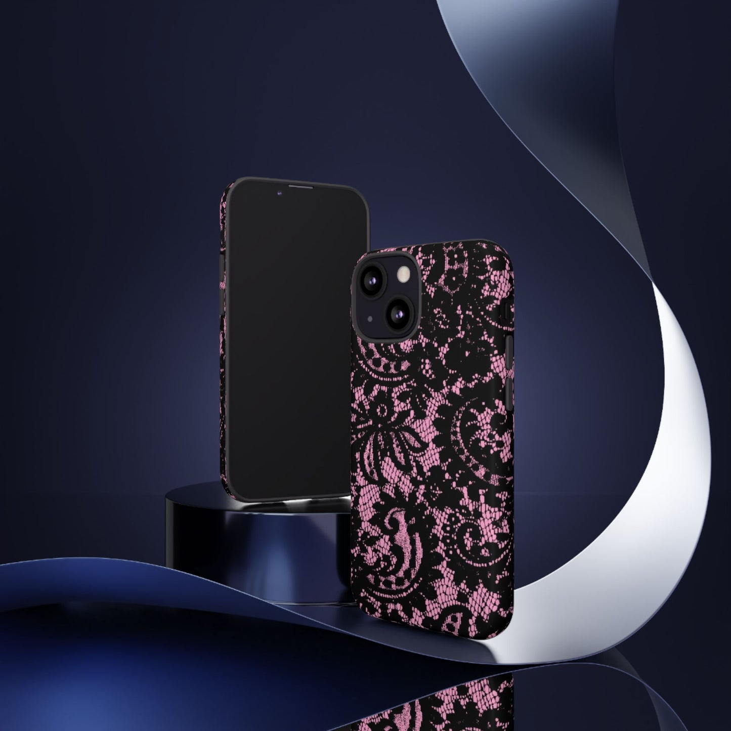 Phone Case — Pink Lace Floral Tough Protective Case